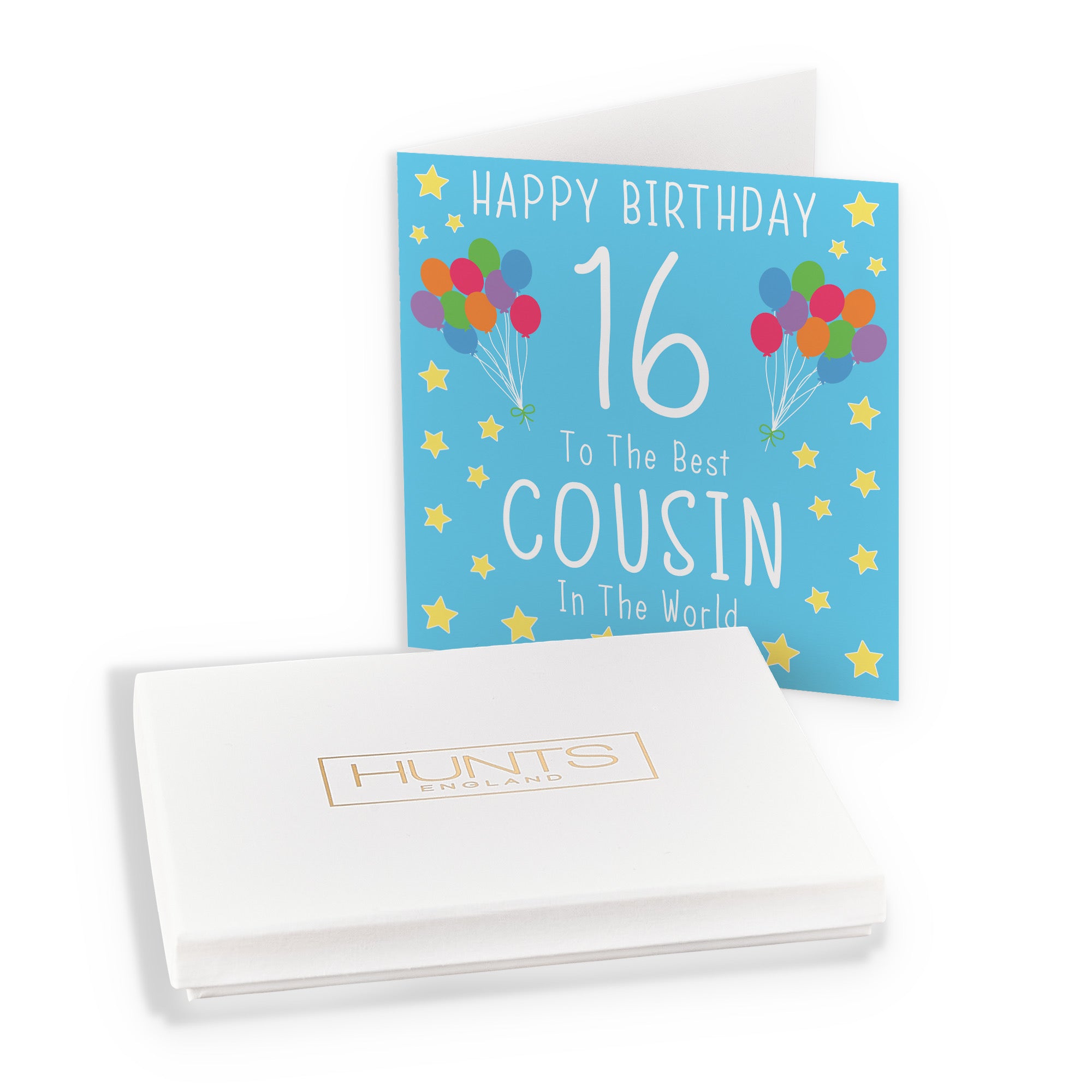 Boxed 16th Cousin Male Blue Birthday Card Iconic - Default Title (B0D58NQVCH)