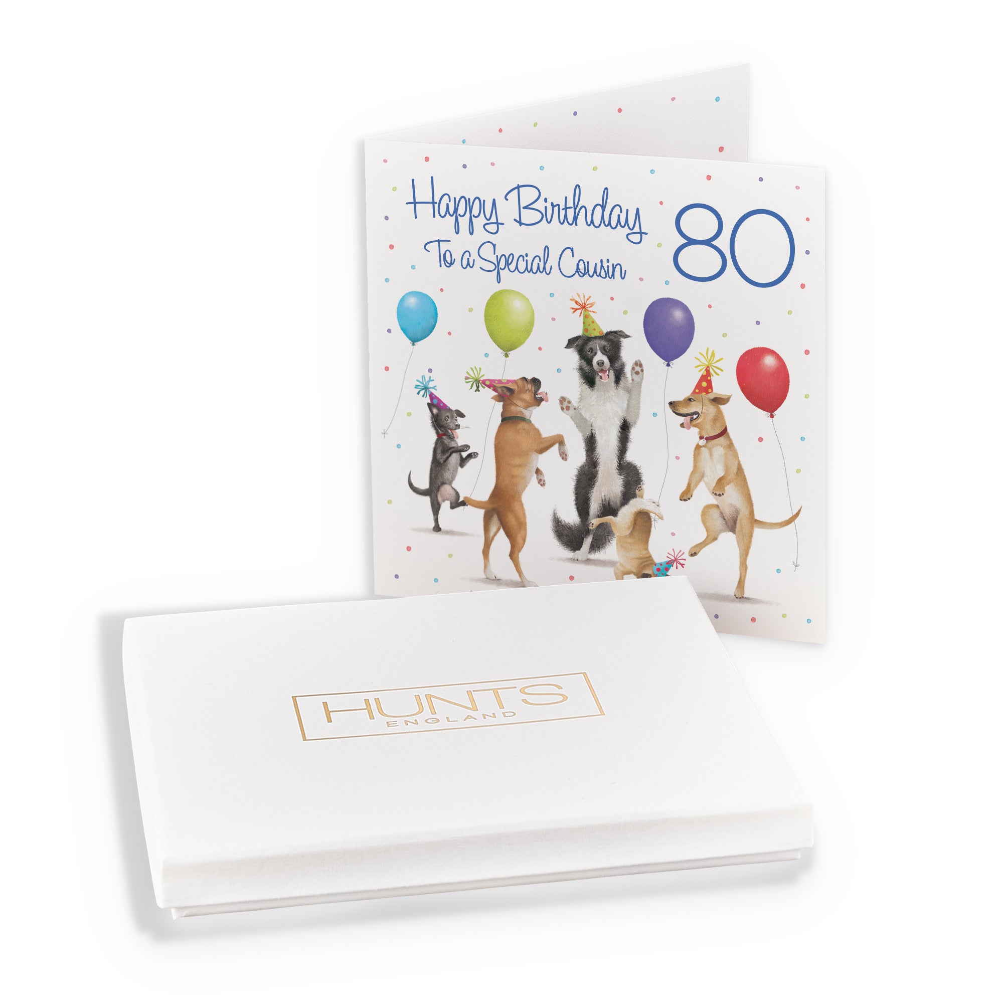 Boxed 80th Cousin Birthday Card Dancing Dogs Milo's Gallery - Default Title (B0D5R6FMX3)