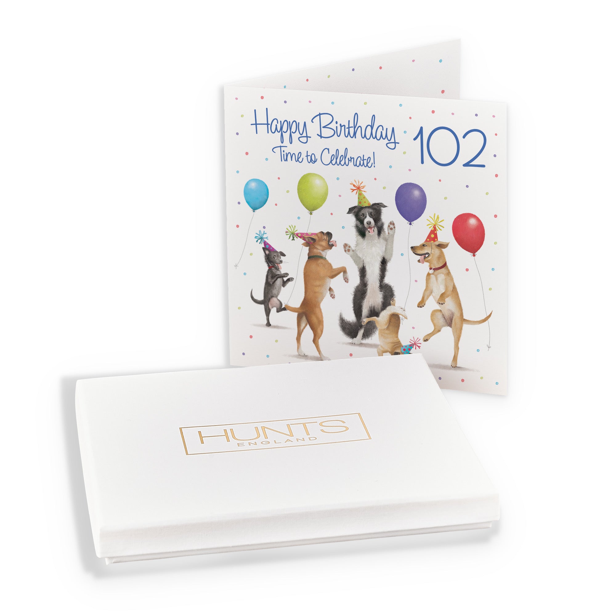 Boxed 102nd Birthday Card Dancing Dogs Milo's Gallery - Default Title (B0D5R6ML27)