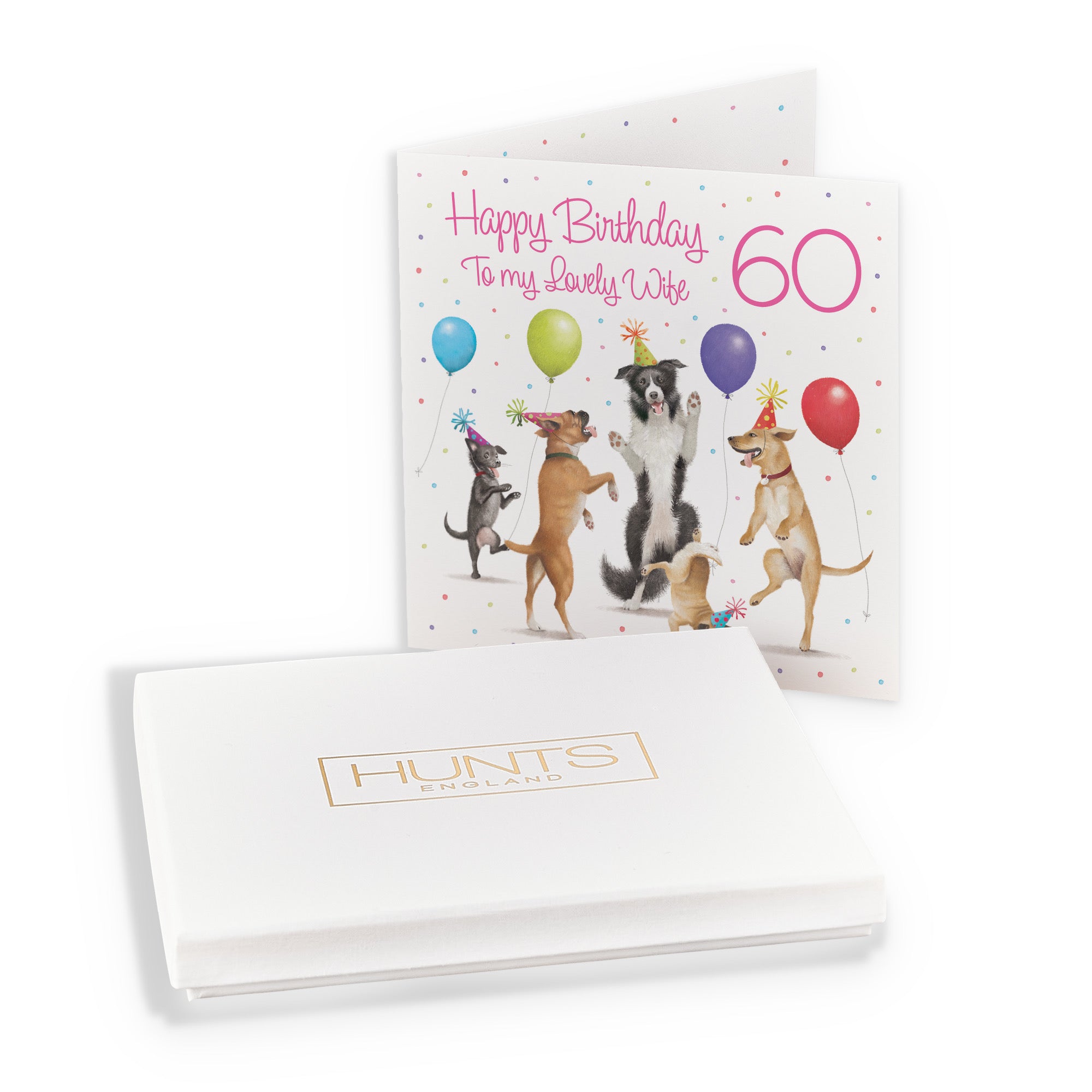 Boxed 60th Wife Birthday Card Dancing Dogs Milo's Gallery - Default Title (B0D5R6PR9C)