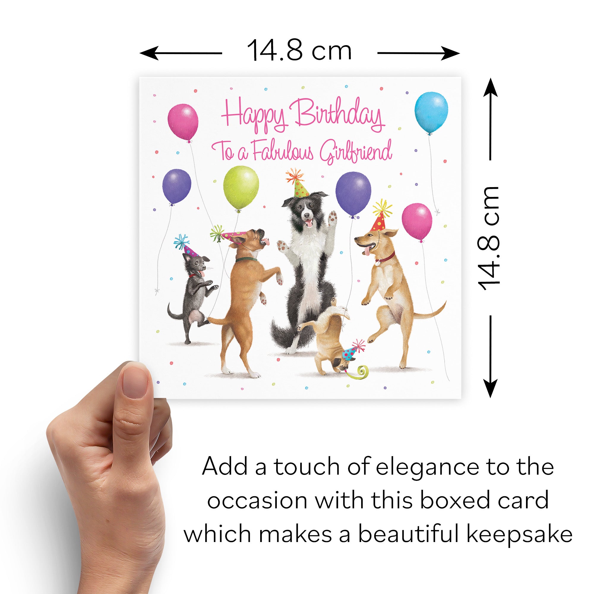 Boxed Girlfriend Birthday Card Dancing Dogs Milo's Gallery - Default Title (B0D5R6Z623)