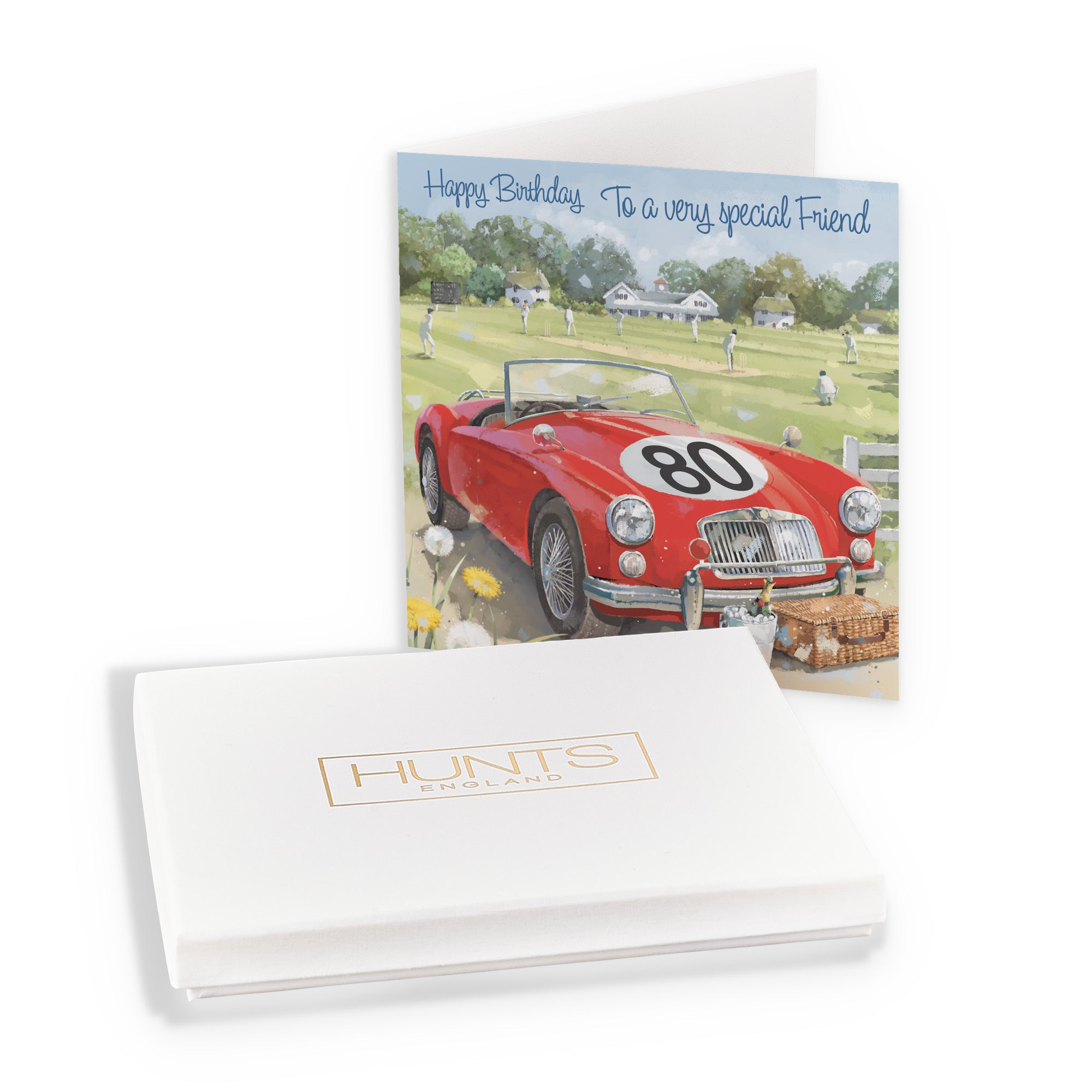 Boxed 80th Friend Classic Sports Car Birthday Card Milo's Gallery - Default Title (B0D5R7GBRF)