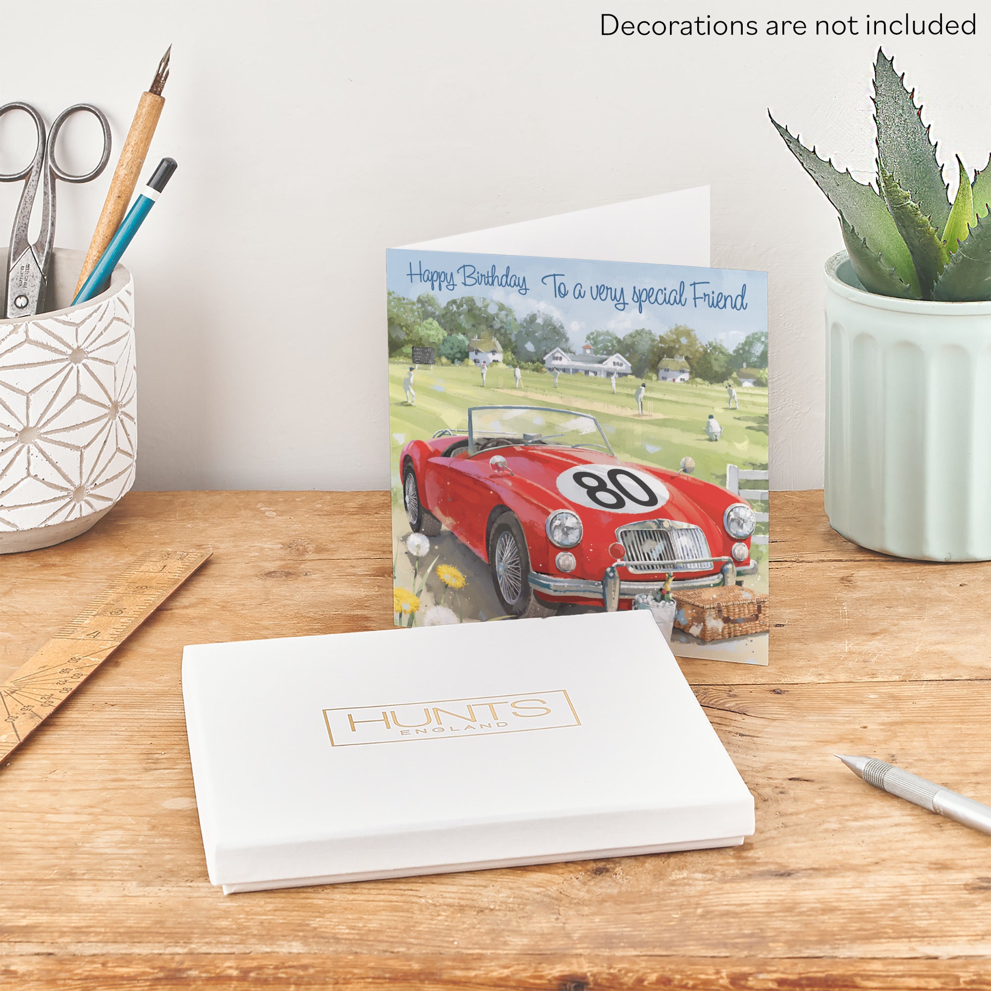 Boxed 80th Friend Classic Sports Car Birthday Card Milo's Gallery - Default Title (B0D5R7GBRF)