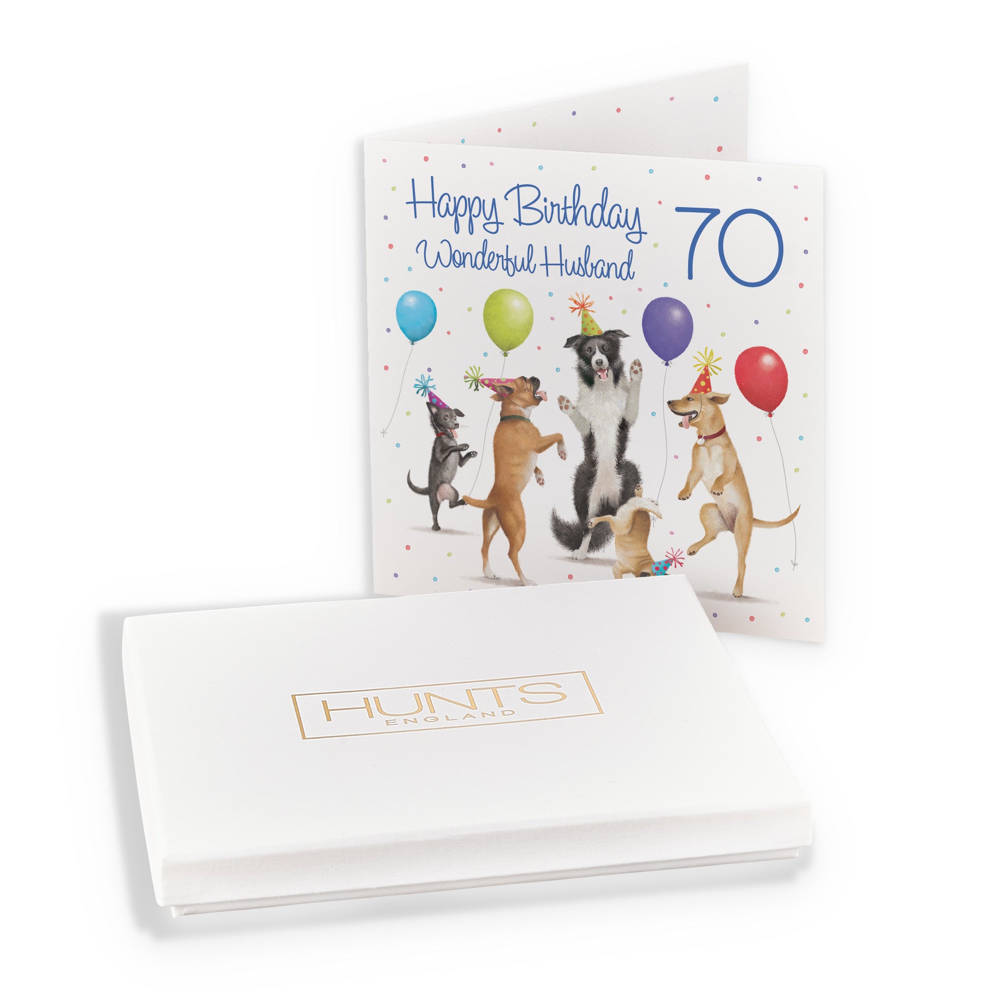 Boxed 70th Husband Birthday Card Dancing Dogs Milo's Gallery - Default Title (B0D5R7SCW4)