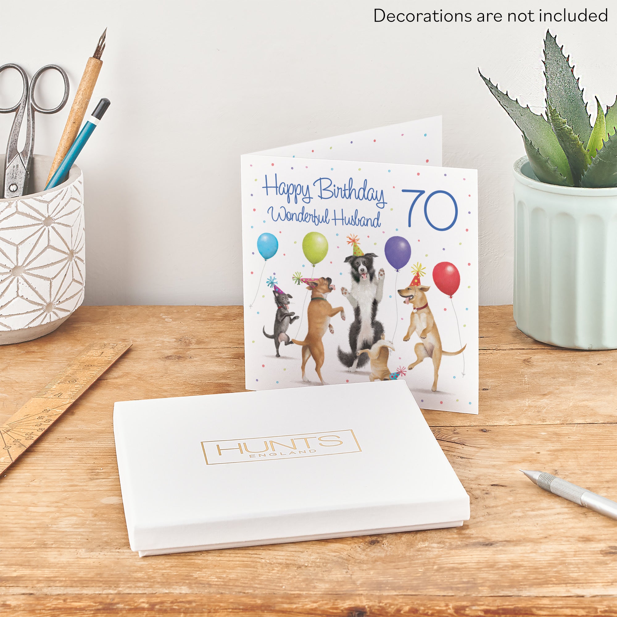 Boxed 70th Husband Birthday Card Dancing Dogs Milo's Gallery - Default Title (B0D5R7SCW4)