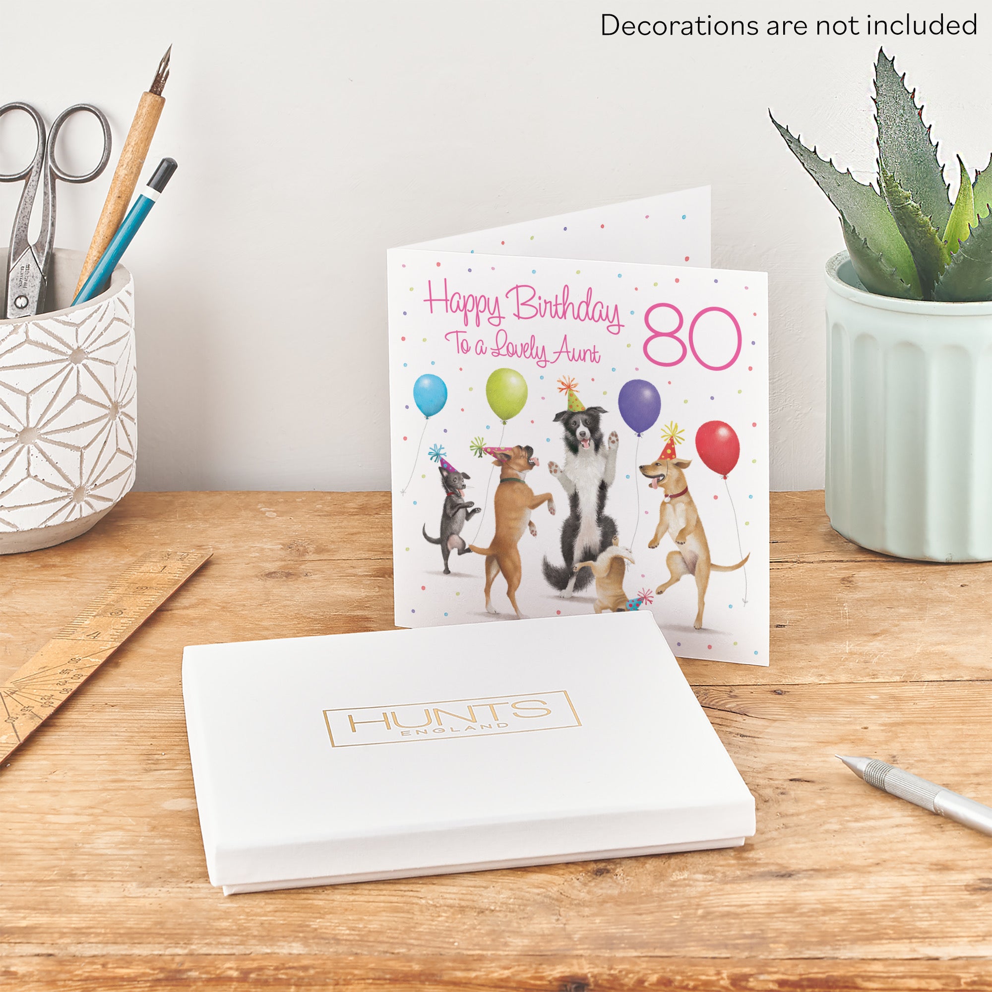 Boxed 80th Aunt Birthday Card Dancing Dogs Milo's Gallery - Default Title (B0D5R7SY3V)