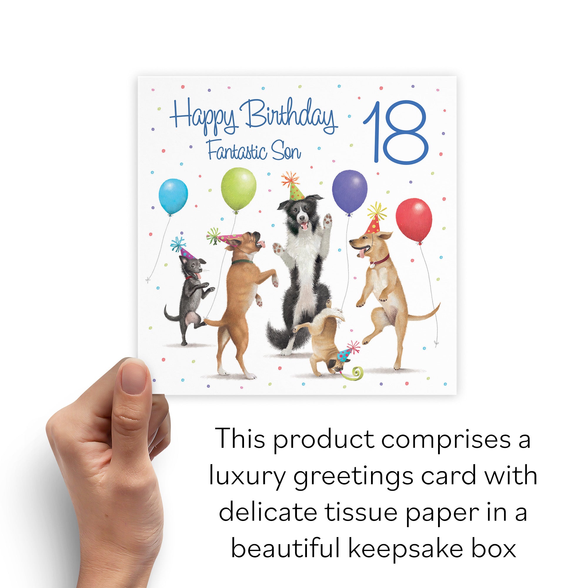 Boxed 18th Son Birthday Card Dancing Dogs Milo's Gallery - Default Title (B0D5R7TBQ6)