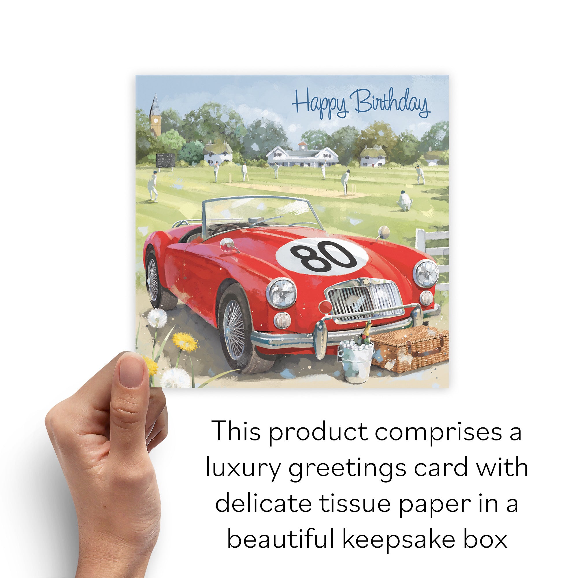 Boxed 80th Classic Sports Car Birthday Card Milo's Gallery - Default Title (B0D5R7YDZM)