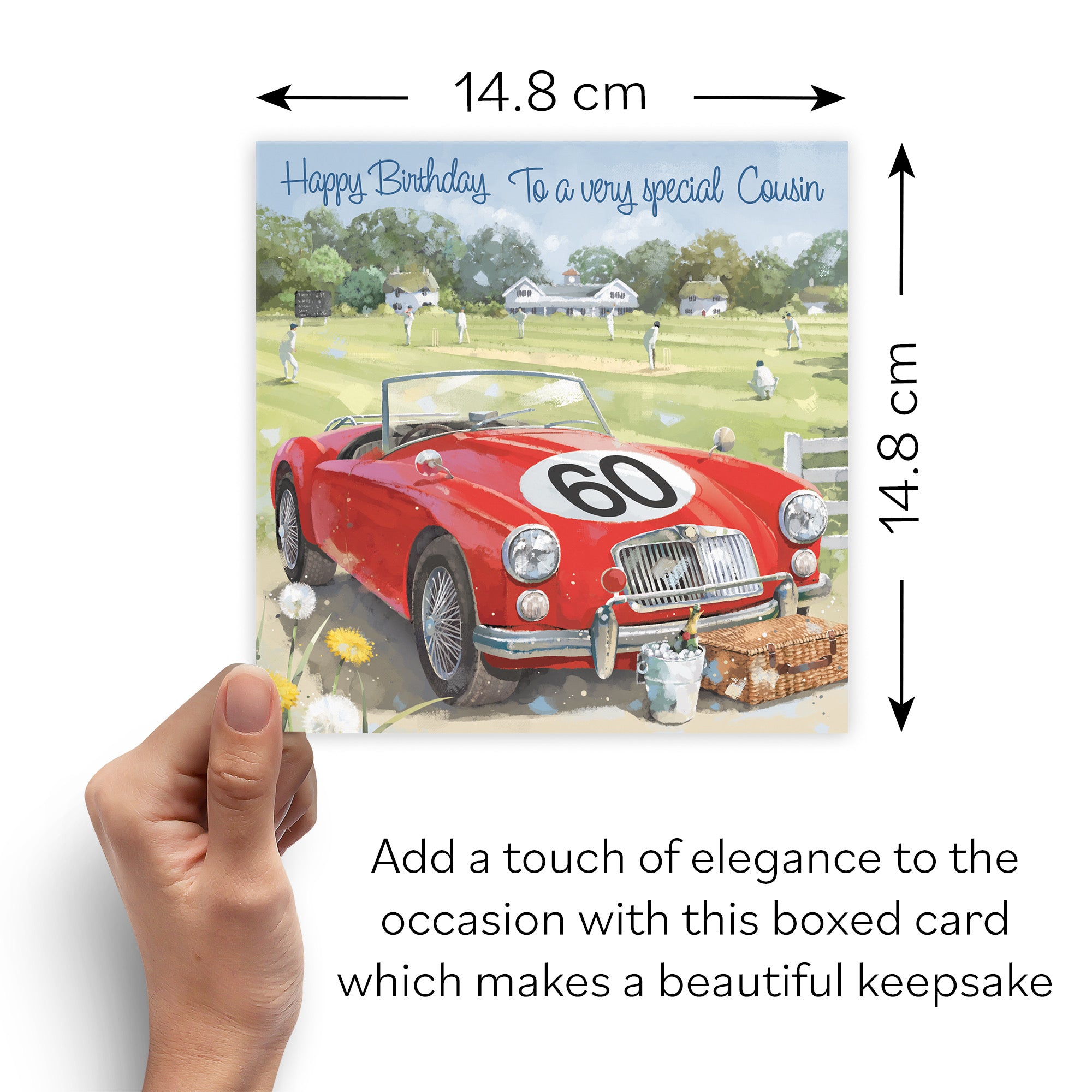 Boxed 60th Cousin Classic Sports Car Birthday Card Milo's Gallery - Default Title (B0D5R86L7P)