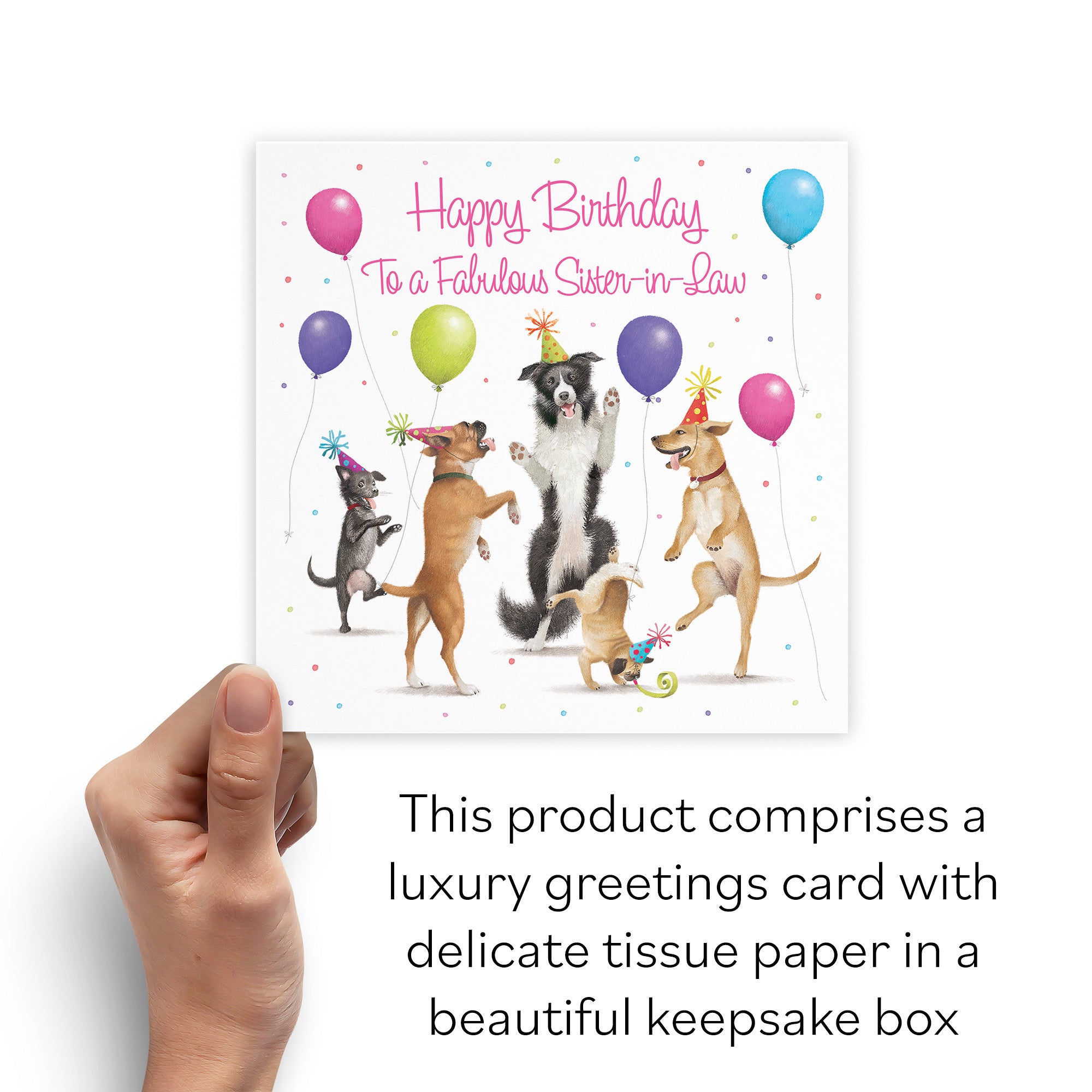 Boxed Sister-in-Law Birthday Card Dancing Dogs Milo's Gallery - Default Title (B0D5R89QK5)