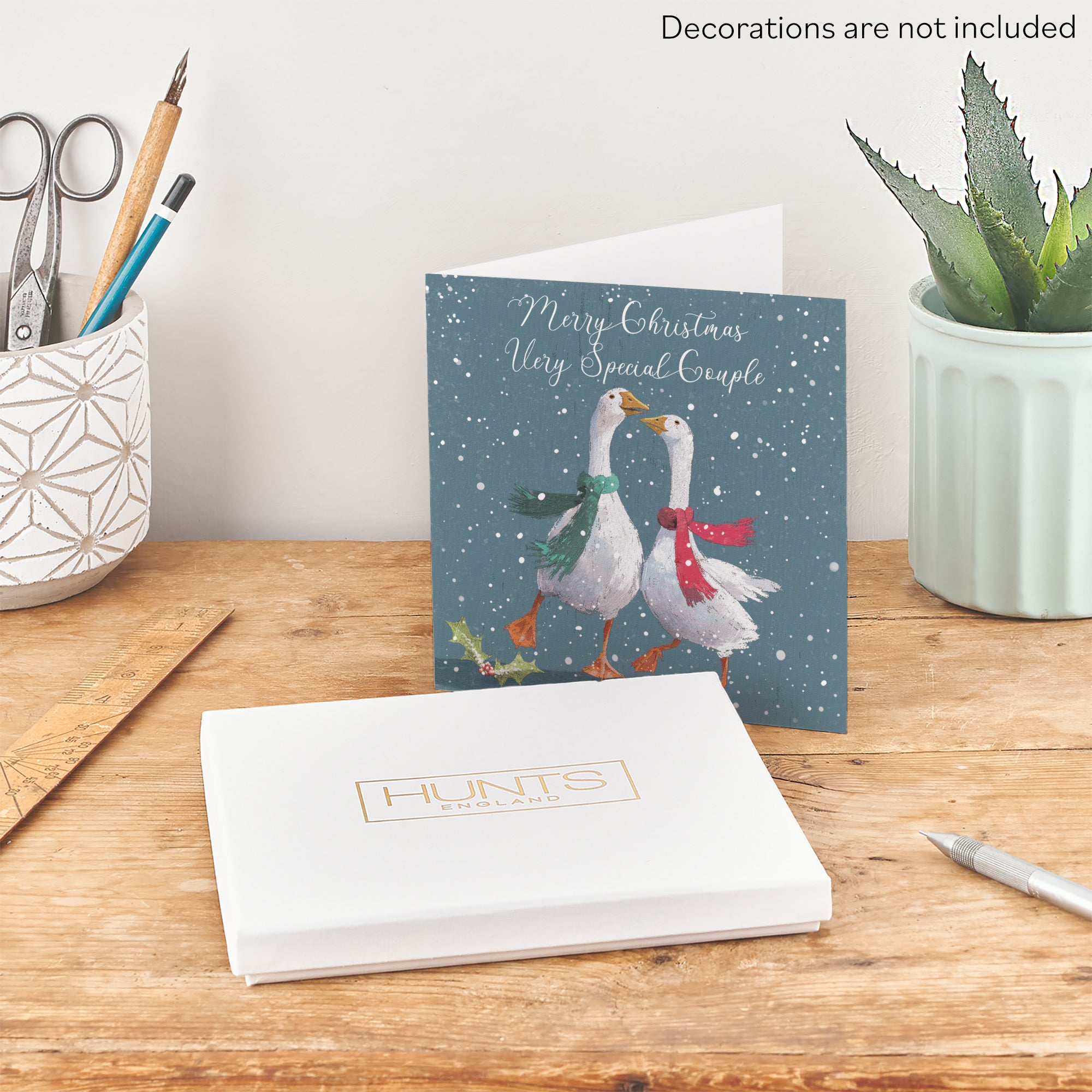 Boxed Special Couple Festive Geese Christmas Card Milo's Gallery - Default Title (B0D5R9FHFL)