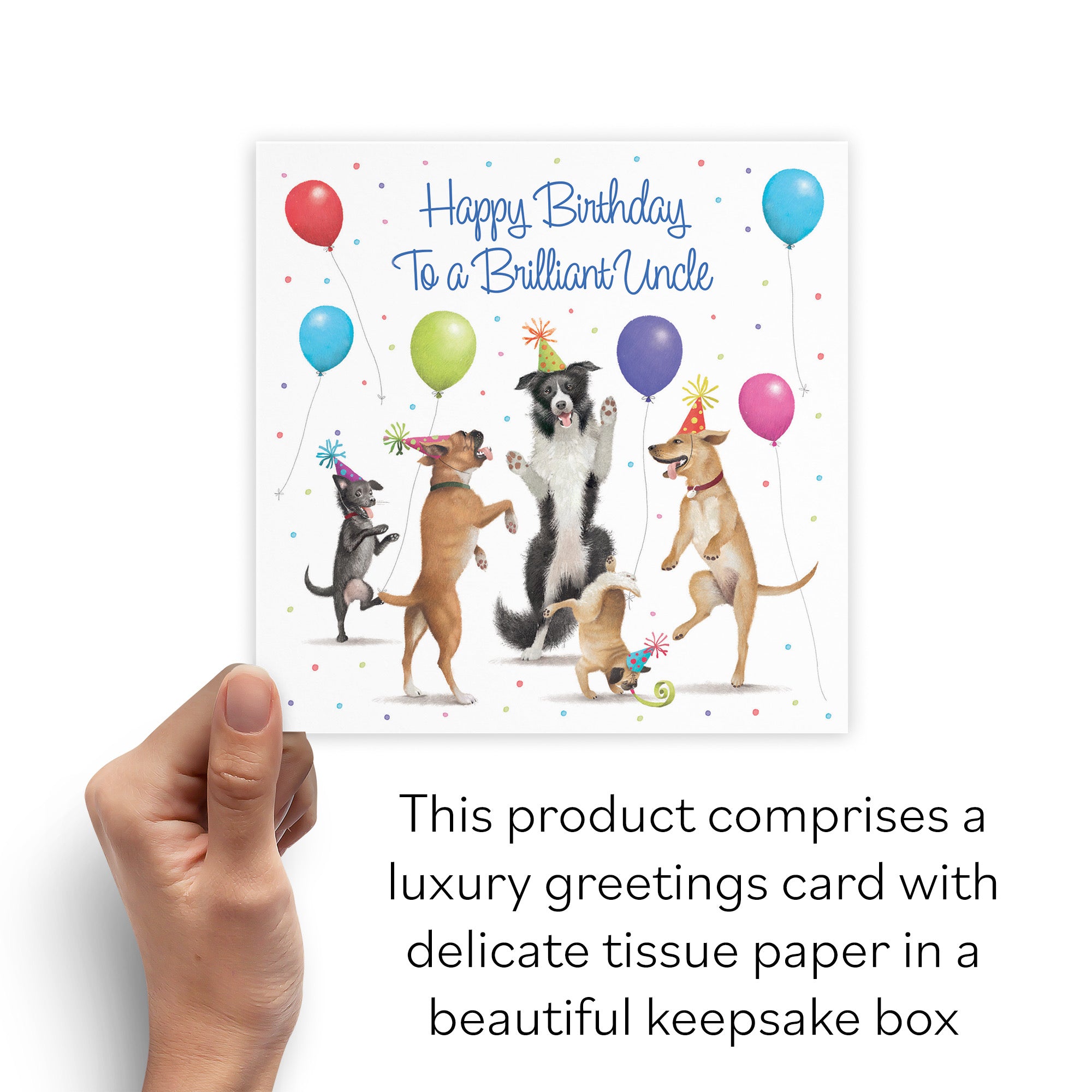 Boxed Uncle Birthday Card Dancing Dogs Milo's Gallery - Default Title (B0D5R9P5F3)