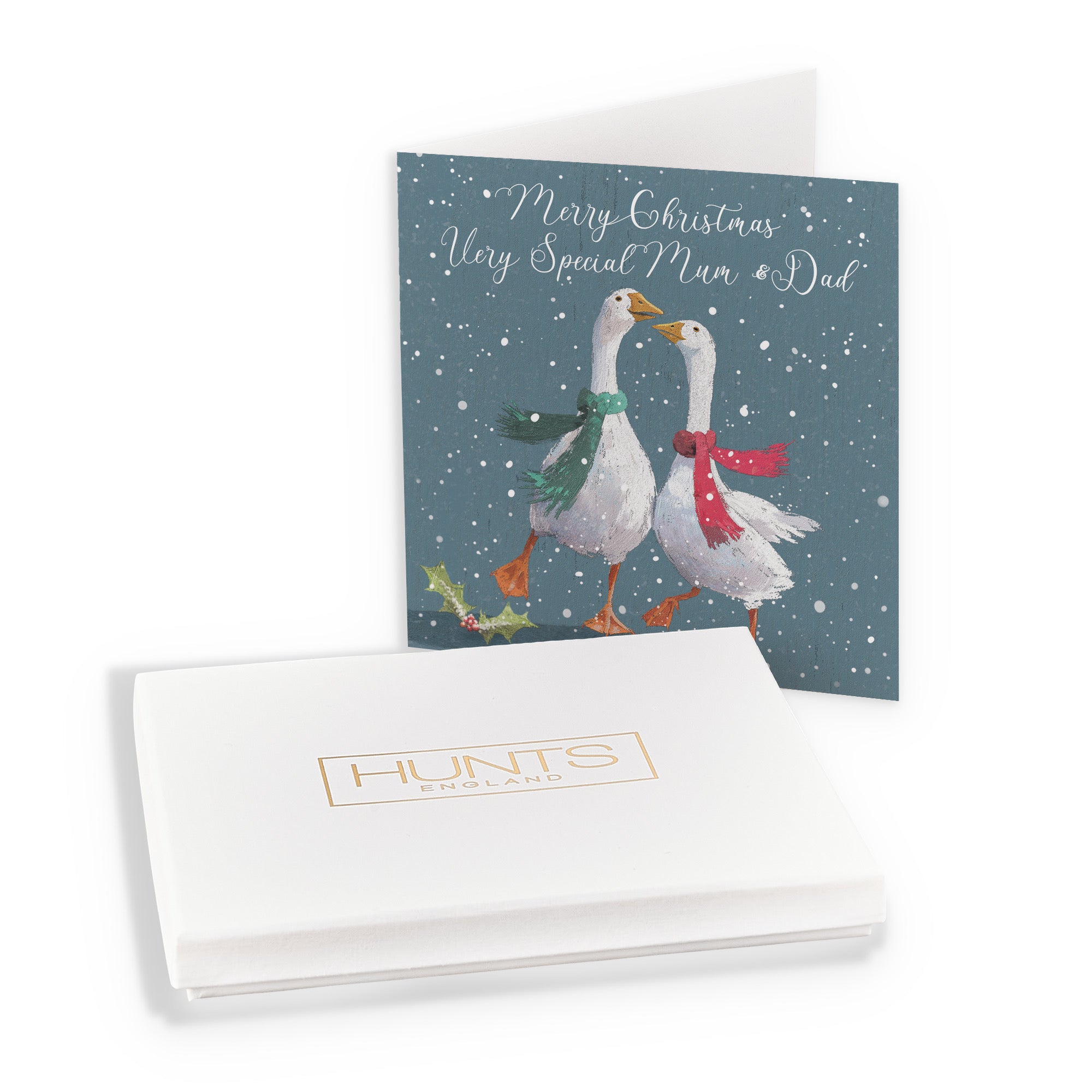 Boxed Mum And Dad Festive Geese Christmas Card Milo's Gallery - Default Title (B0D5R9P5GG)