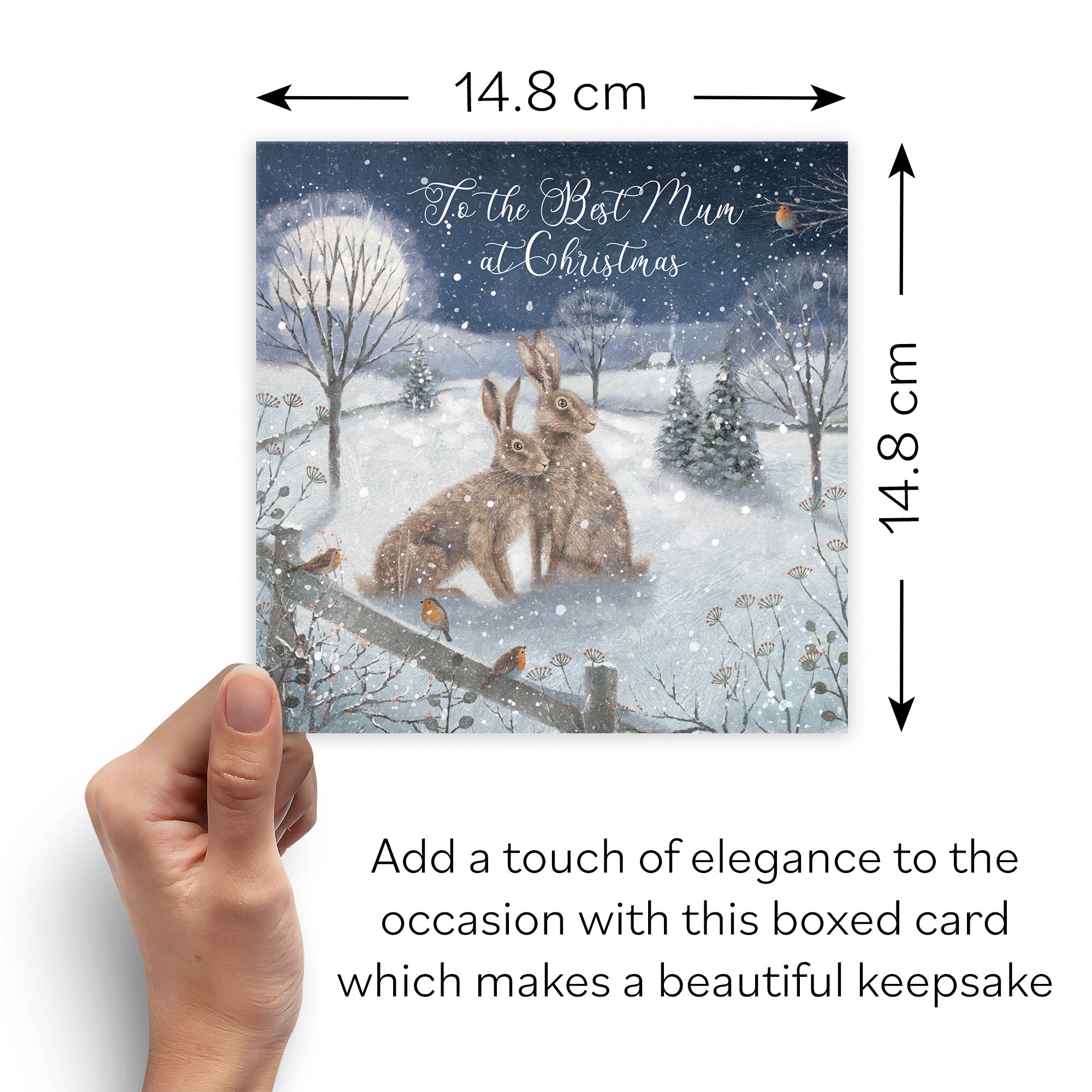 Boxed Mum Christmas Card 'Snowy Hares' Milo's Gallery - Default Title (B0D5RB8D49)