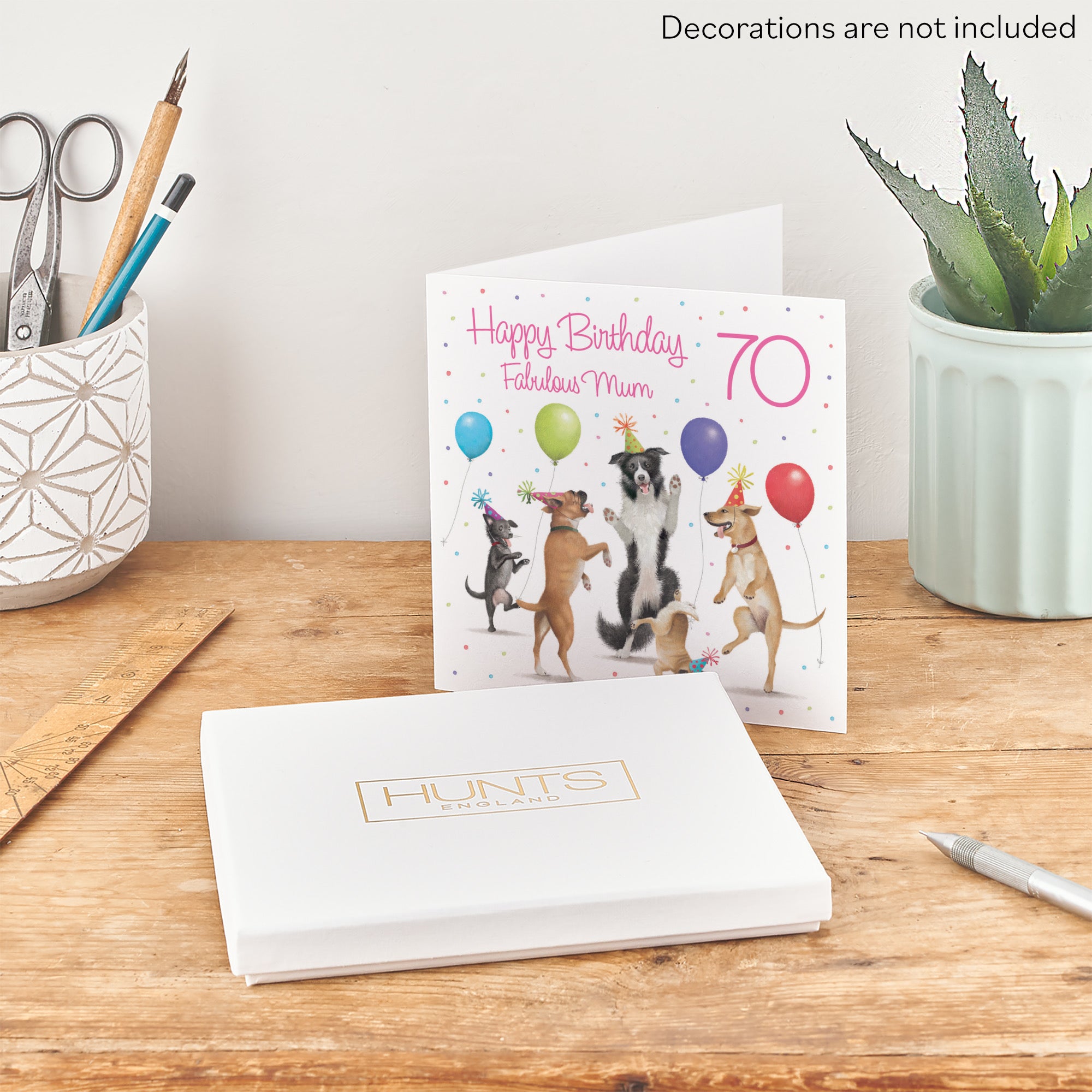 Boxed 70th Mum Birthday Card Dancing Dogs Milo's Gallery - Default Title (B0D5RBR55P)