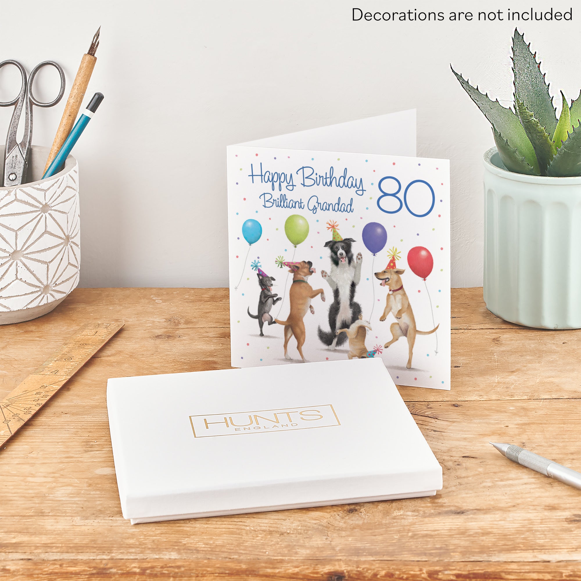 Boxed 80th Grandad Birthday Card Dancing Dogs Milo's Gallery - Default Title (B0D5RC3NXP)