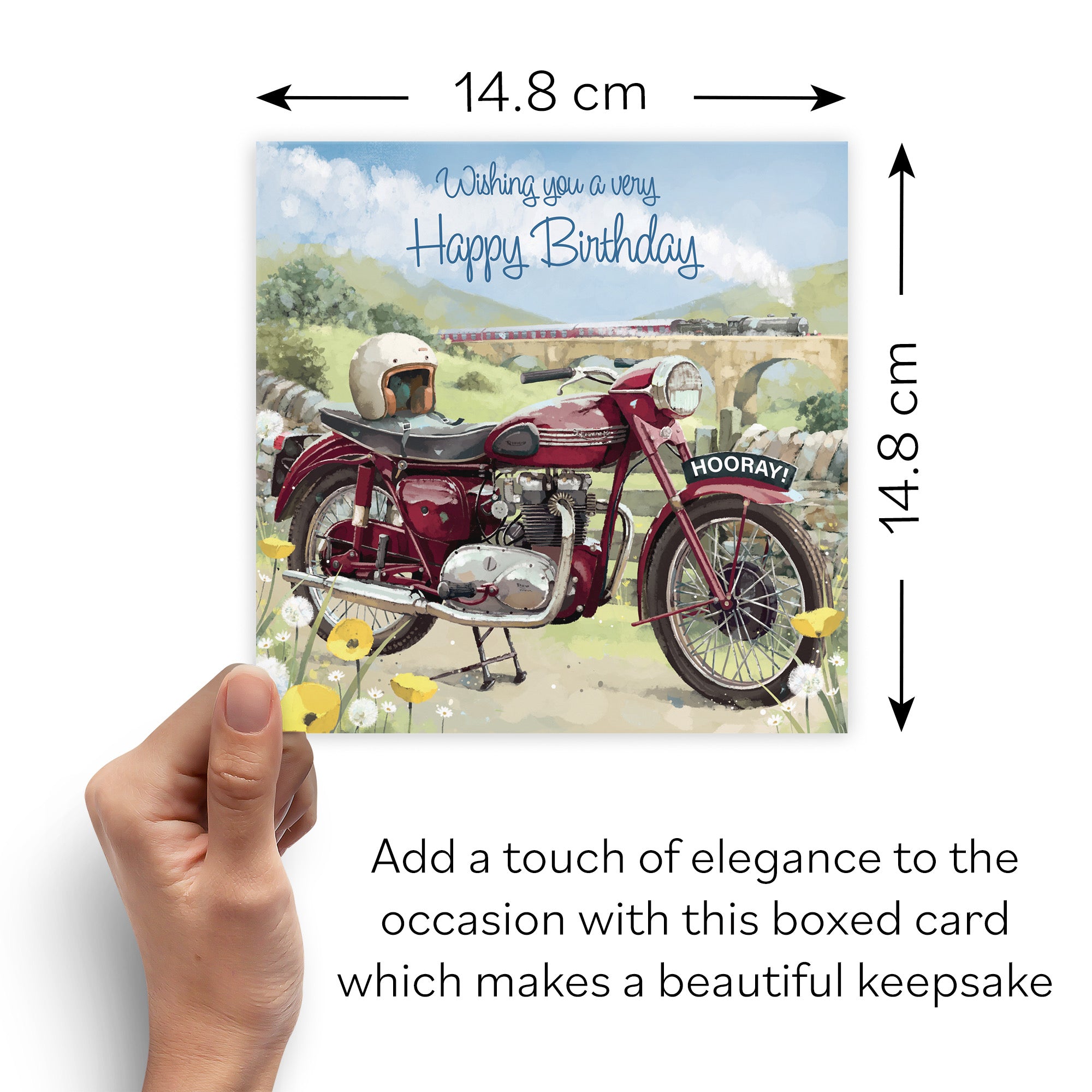 Boxed Vintage Motorbike Artistic Birthday Card Milo's Gallery - Default Title (B0D5RDSGV2)