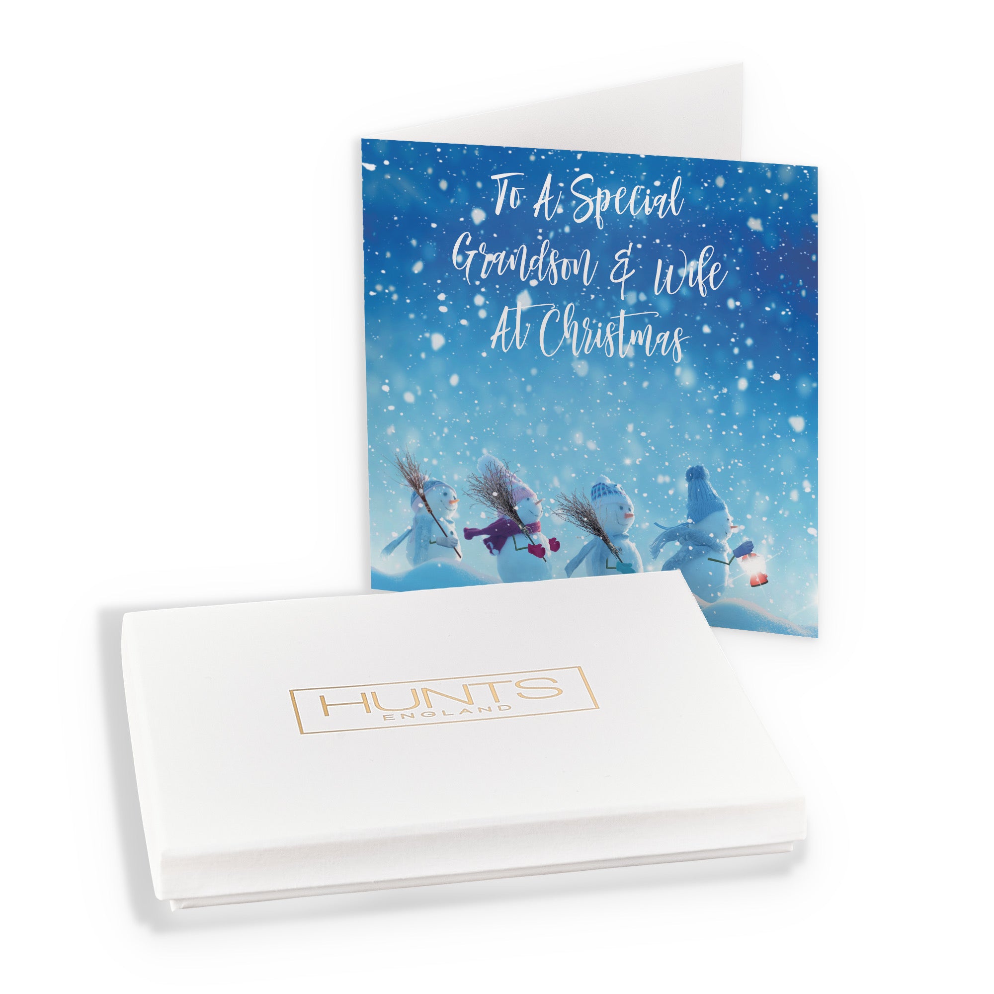 Boxed Grandson And Wife Snow People Christmas Card - Default Title (B0D5RGNXRK)