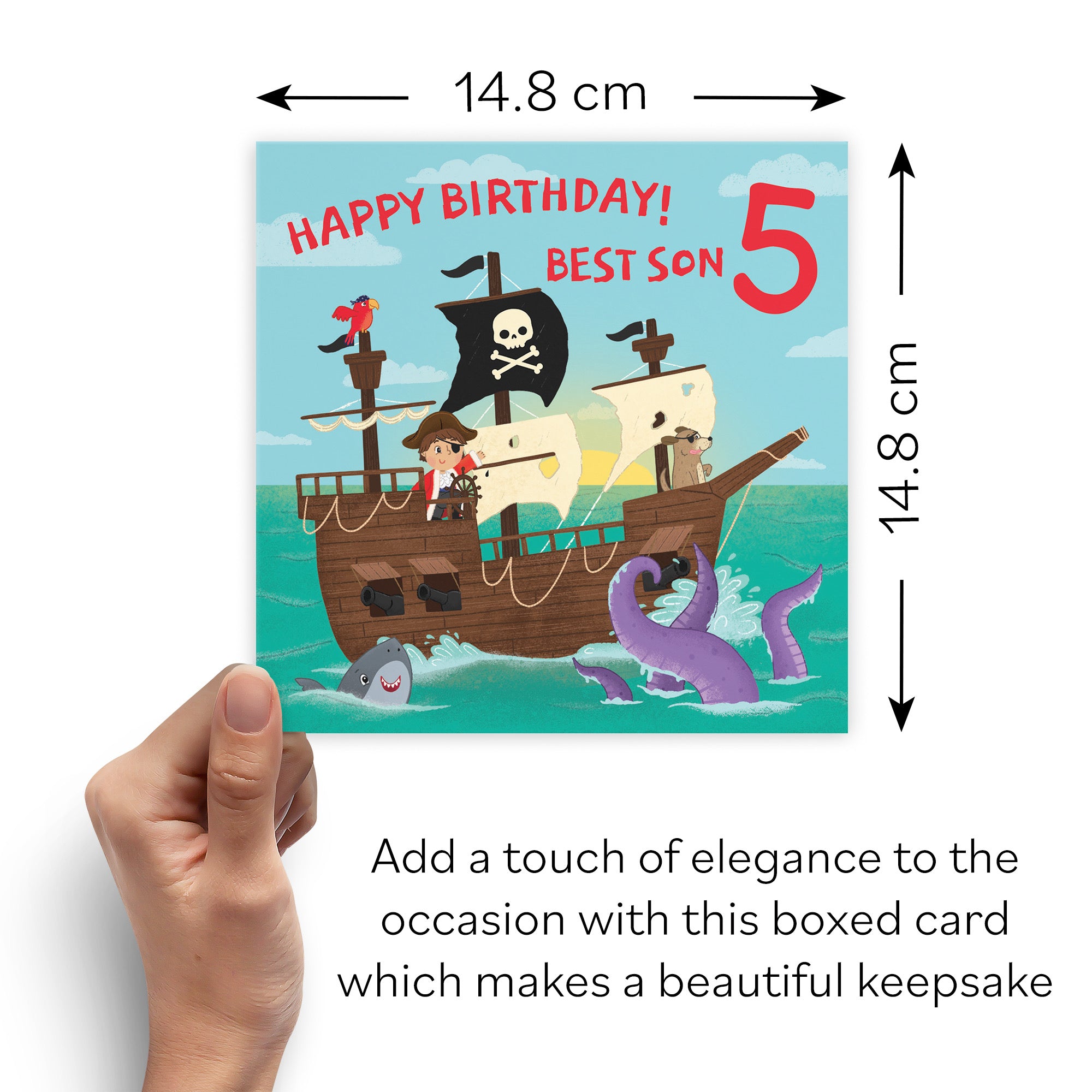 Boxed 5th Son Pirate Ship Birthday Card Imagination - Default Title (B0D5RJ91CY)