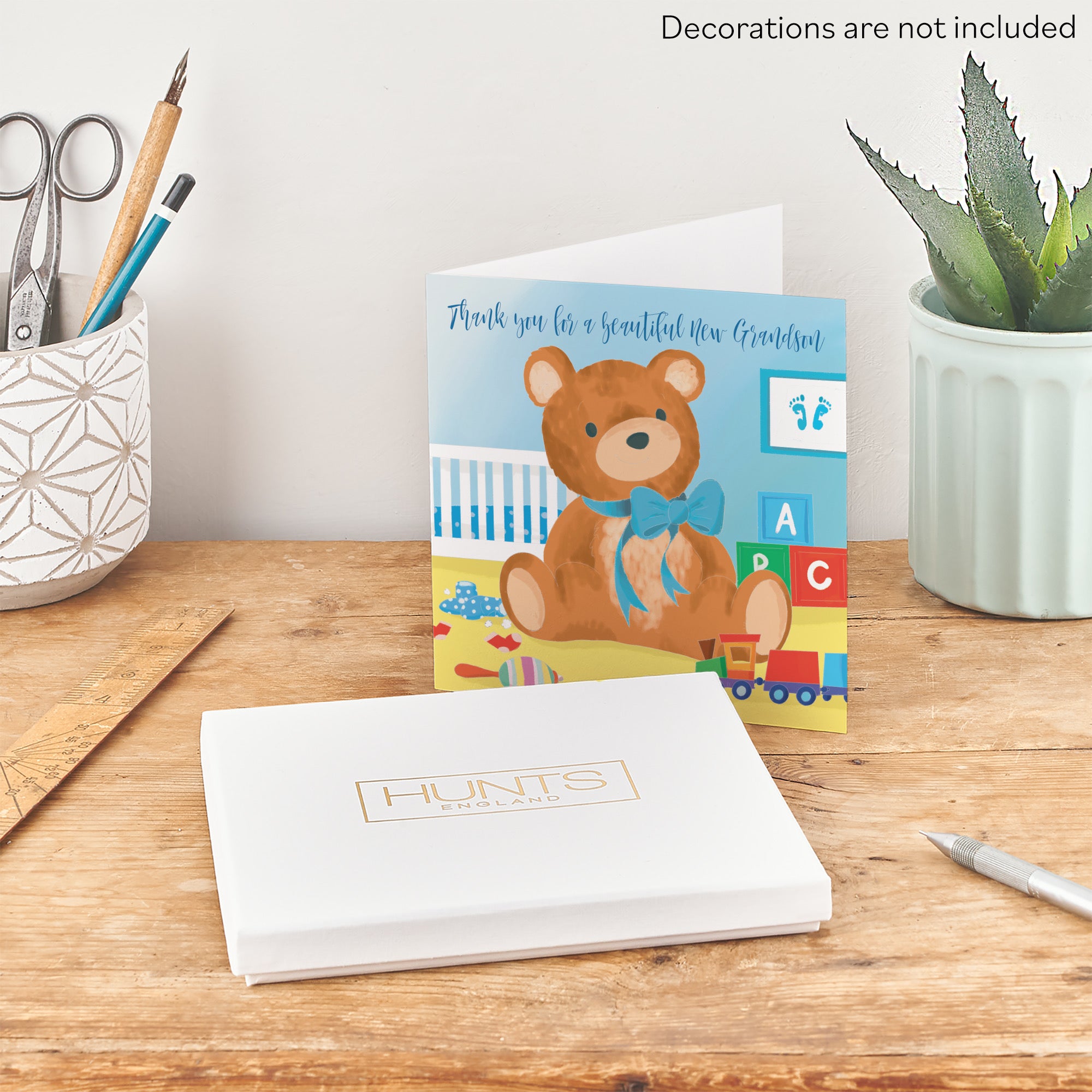 Boxed Thank You For A Beautiful New Grandson Card Teddy Bear Classic - Default Title (B0D5RJGQ9K)