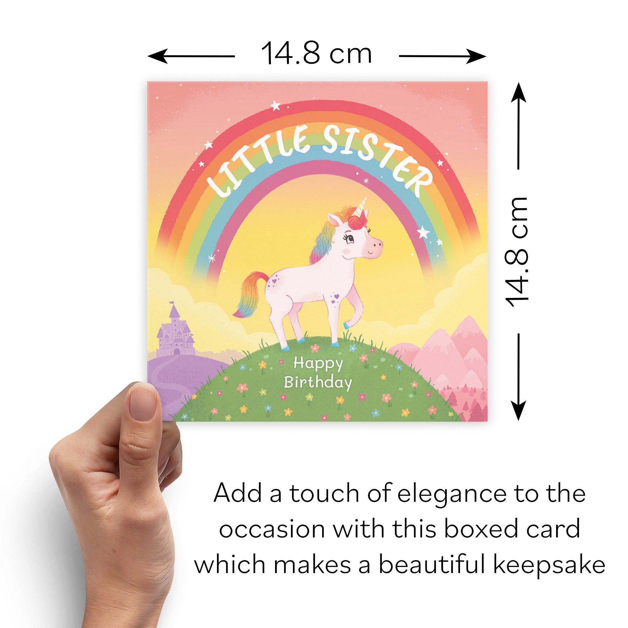 Boxed Sister Unicorn Kids Birthday Card For Little Sister Imagination - Default Title (B0D5RJLV3G)