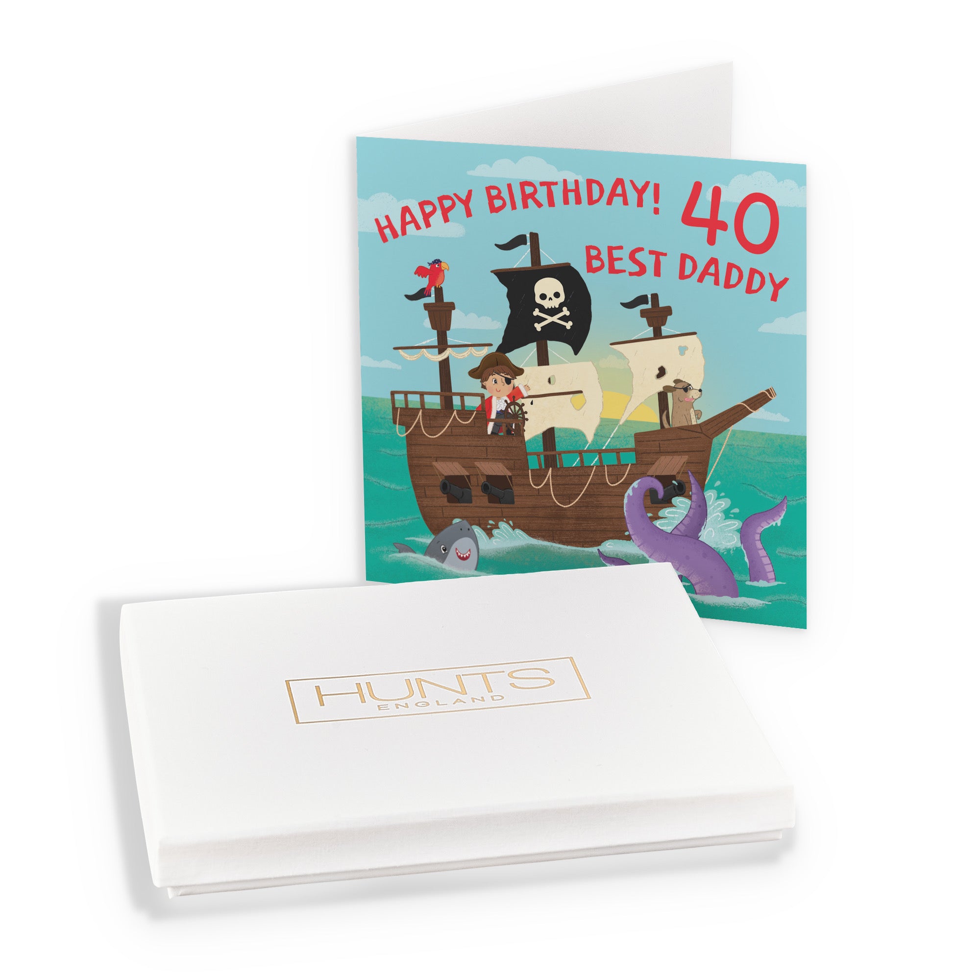 Boxed 40th Daddy Pirate Ship Birthday Card Imagination - Default Title (B0D5RJPCCG)