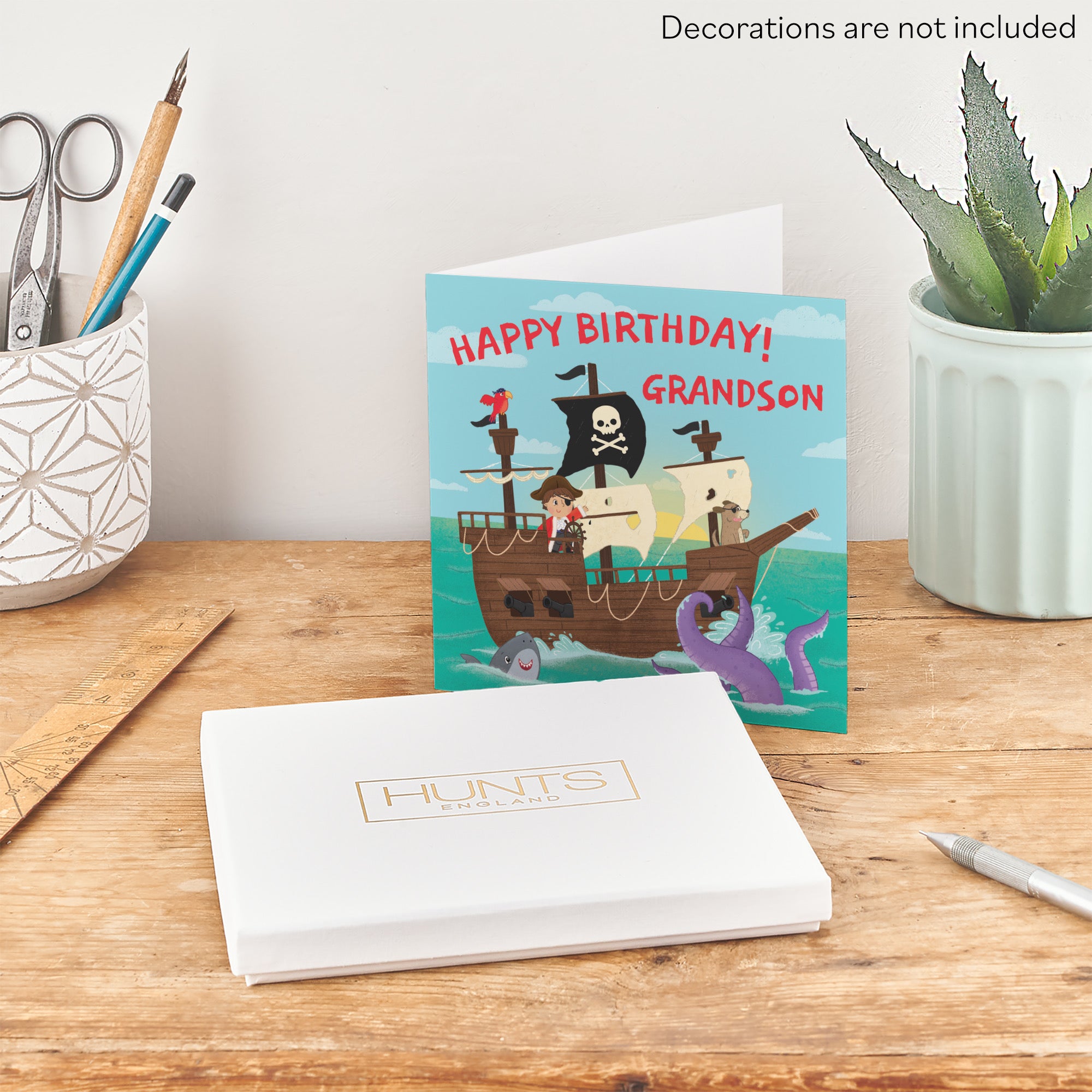 Boxed Grandson Pirate Ship Kids Birthday Card Imagination - Default Title (B0D5RJT6BB)