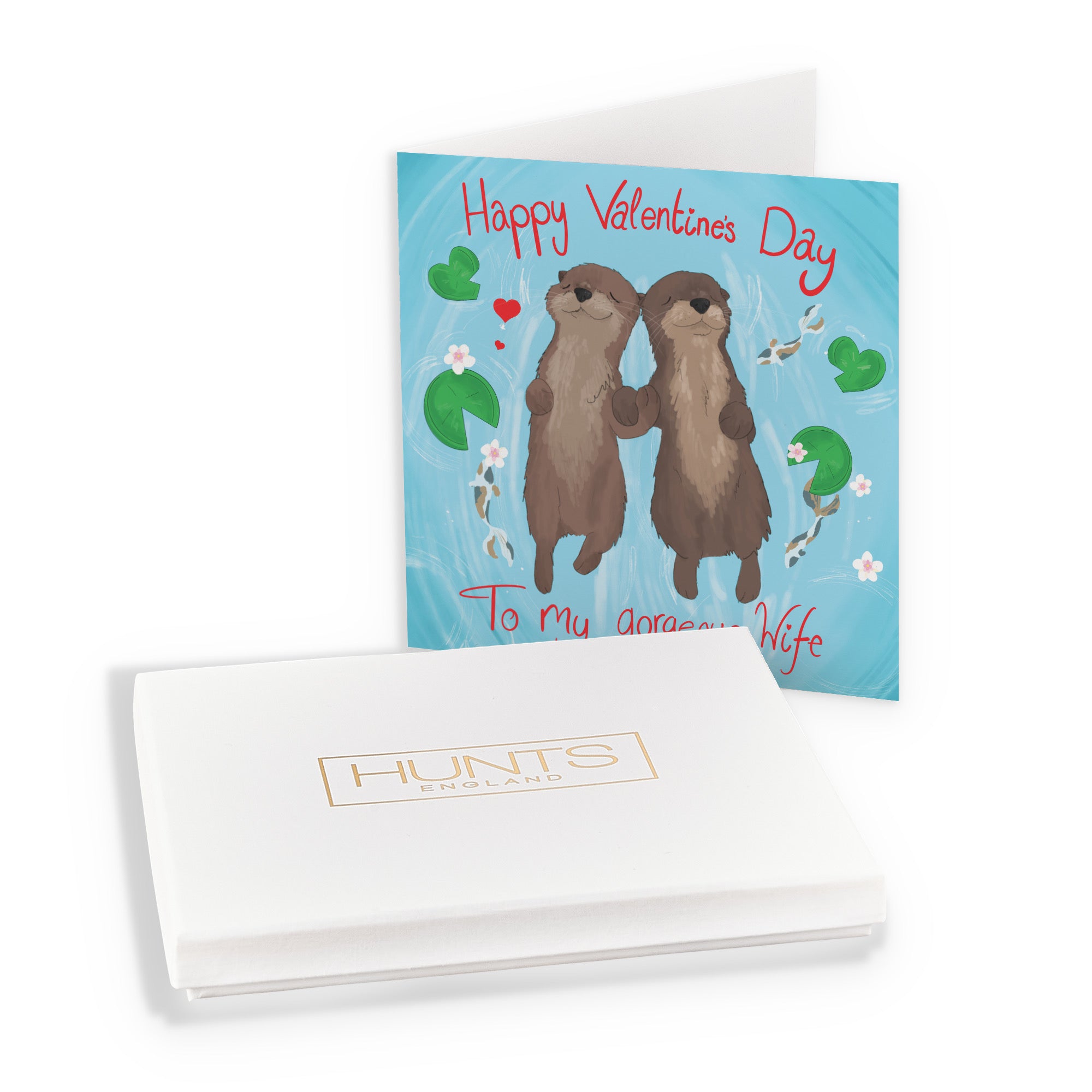 Boxed Wife Otters Valentine's Day Card Cute Animals - Default Title (B0D5RJT6CH)