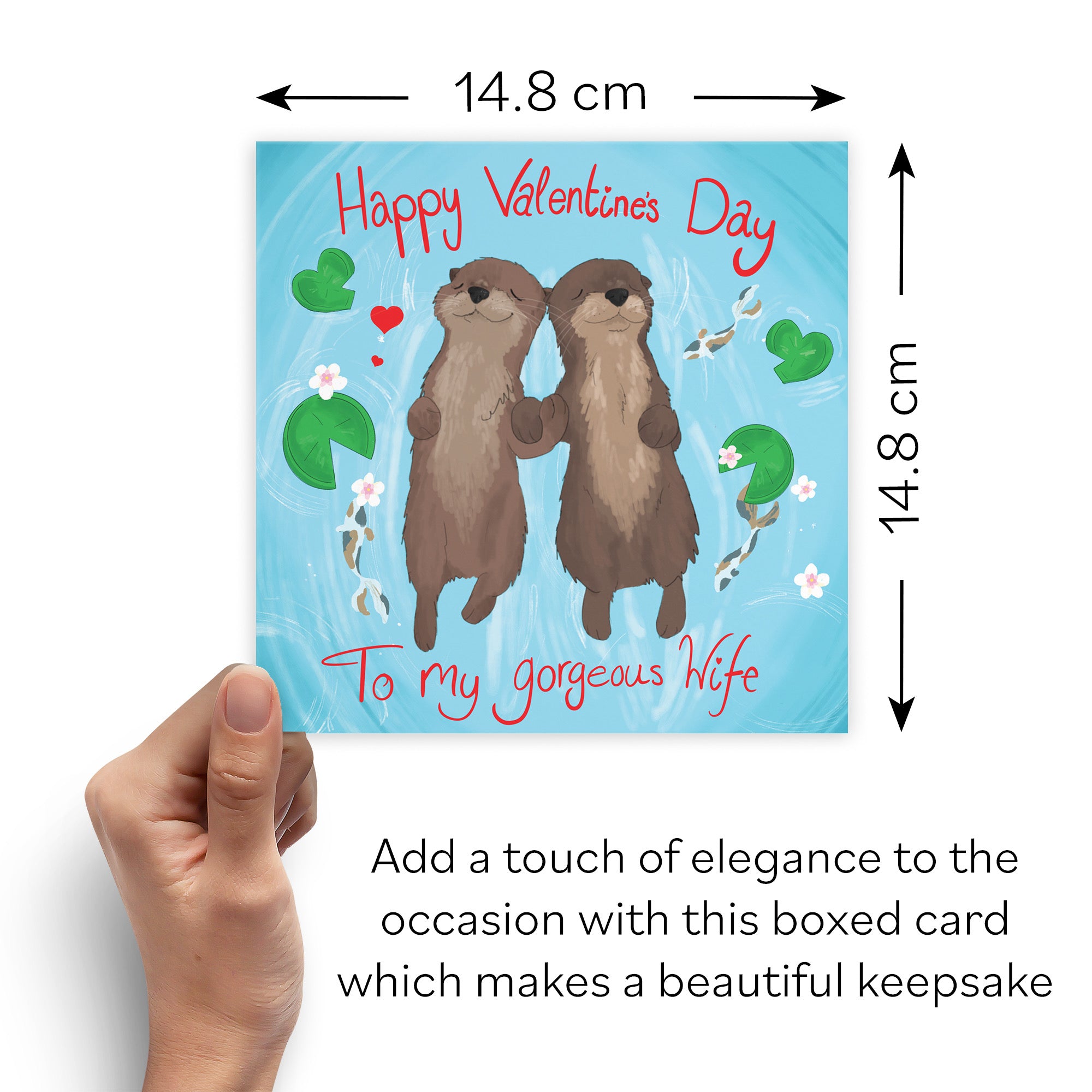 Boxed Wife Otters Valentine's Day Card Cute Animals - Default Title (B0D5RJT6CH)