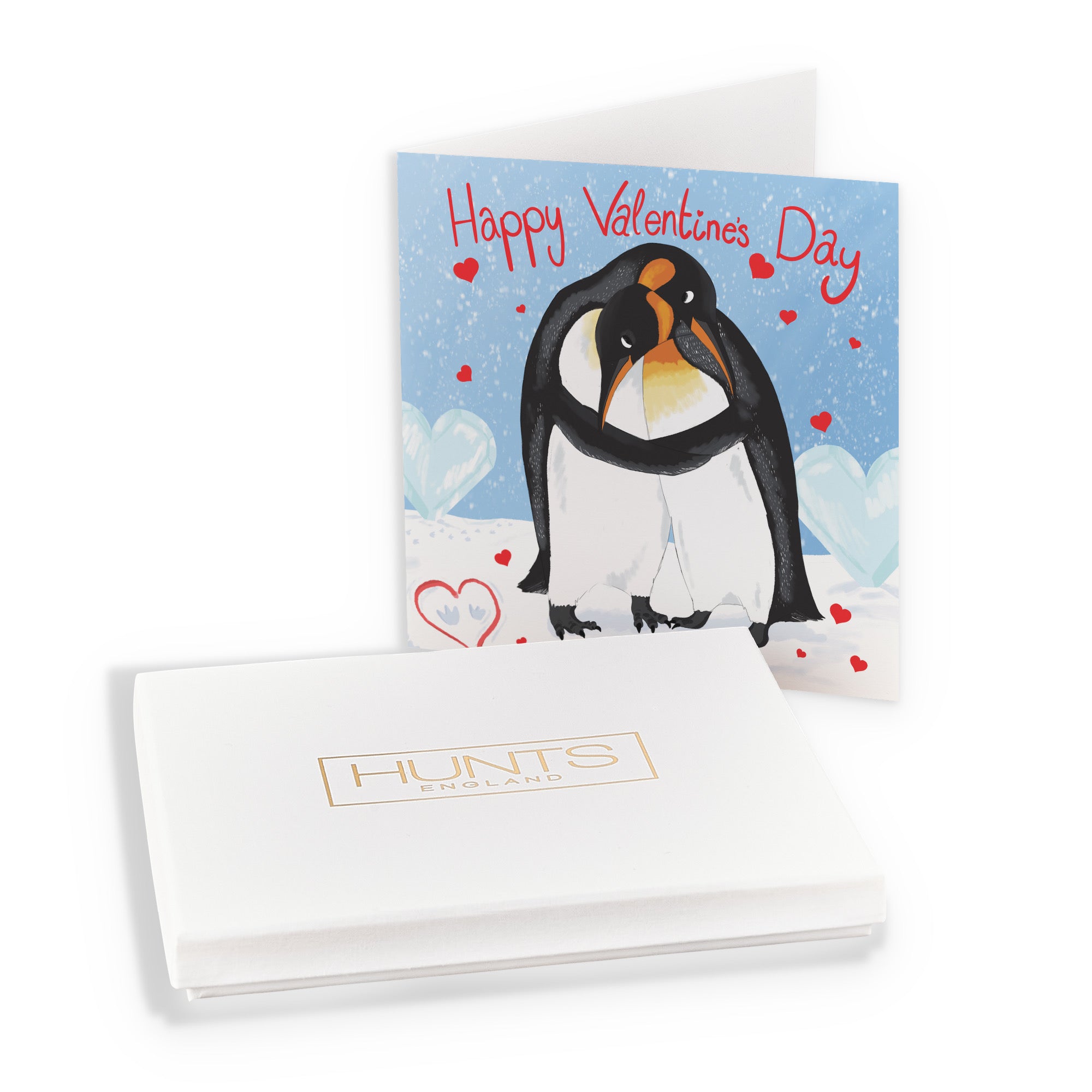 Boxed Romantic Penguins Valentine's Day Card Cute Animals - Default Title (B0D5RJZ2GX)