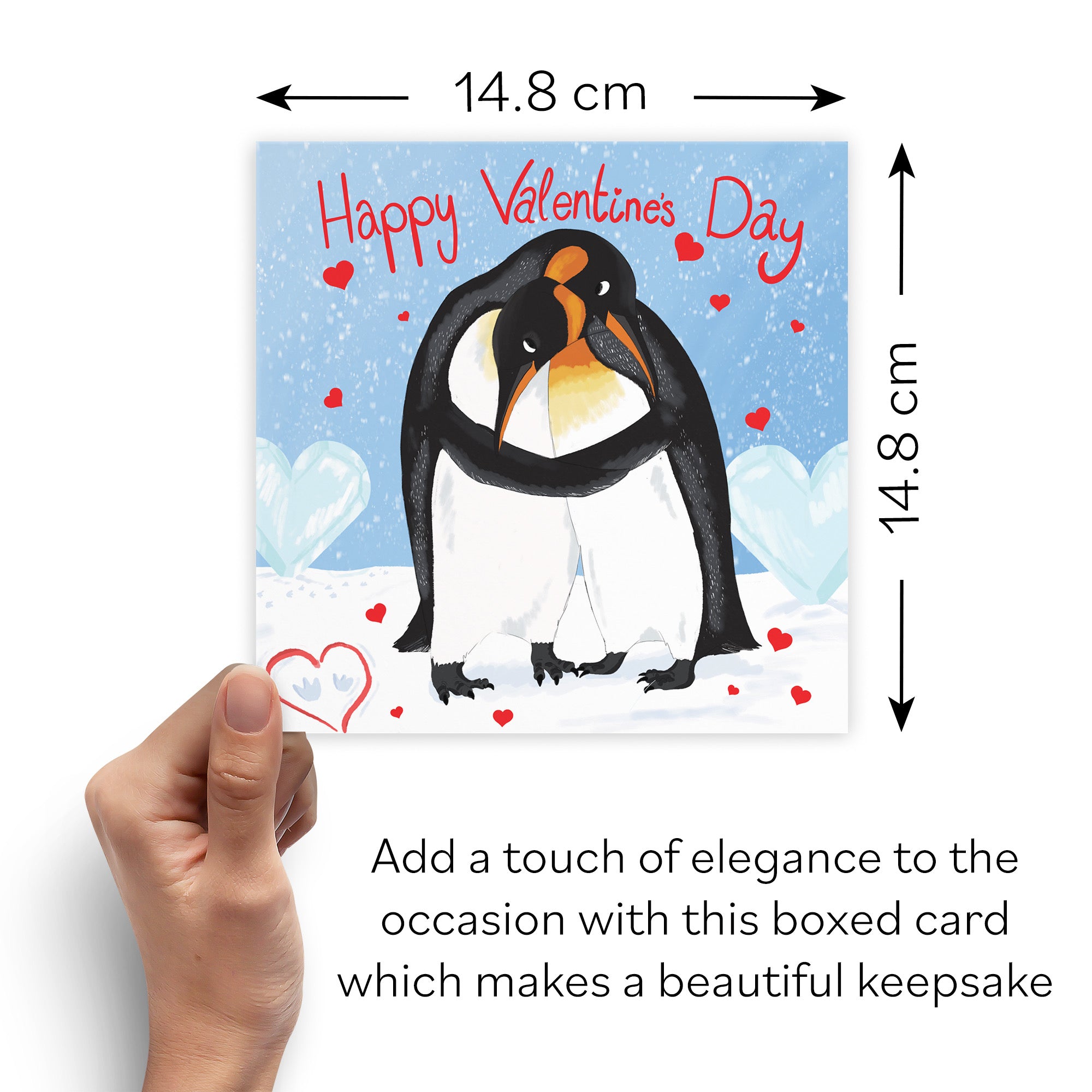 Boxed Romantic Penguins Valentine's Day Card Cute Animals - Default Title (B0D5RJZ2GX)