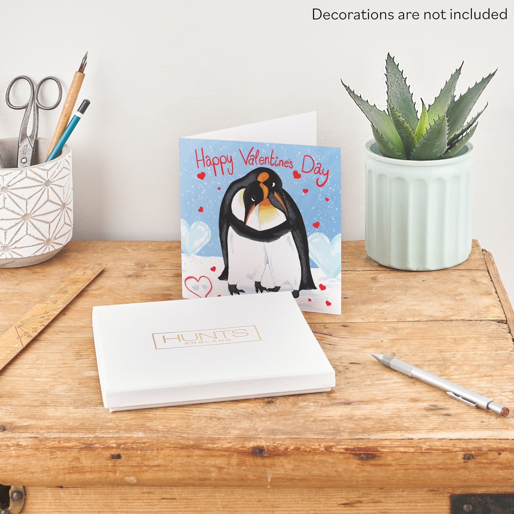 Boxed Romantic Penguins Valentine's Day Card Cute Animals - Default Title (B0D5RJZ2GX)