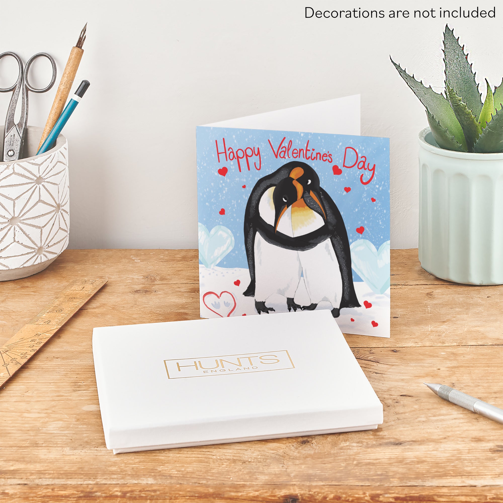 Boxed Romantic Penguins Valentine's Day Card Cute Animals - Default Title (B0D5RJZ2GX)