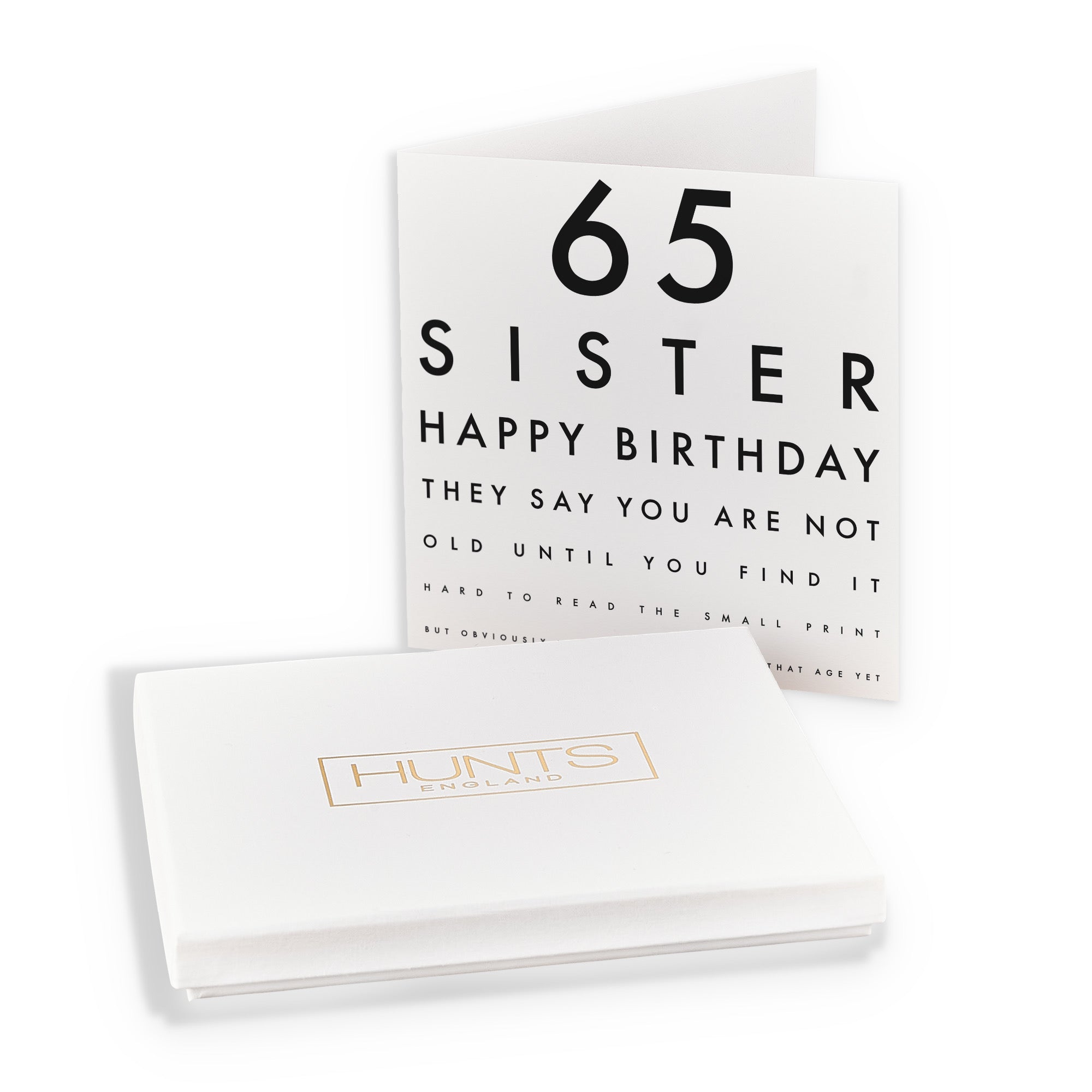 Boxed 65th Sister Eye Sight Joke Birthday Card Letters - Default Title (B0D5RK31NM)