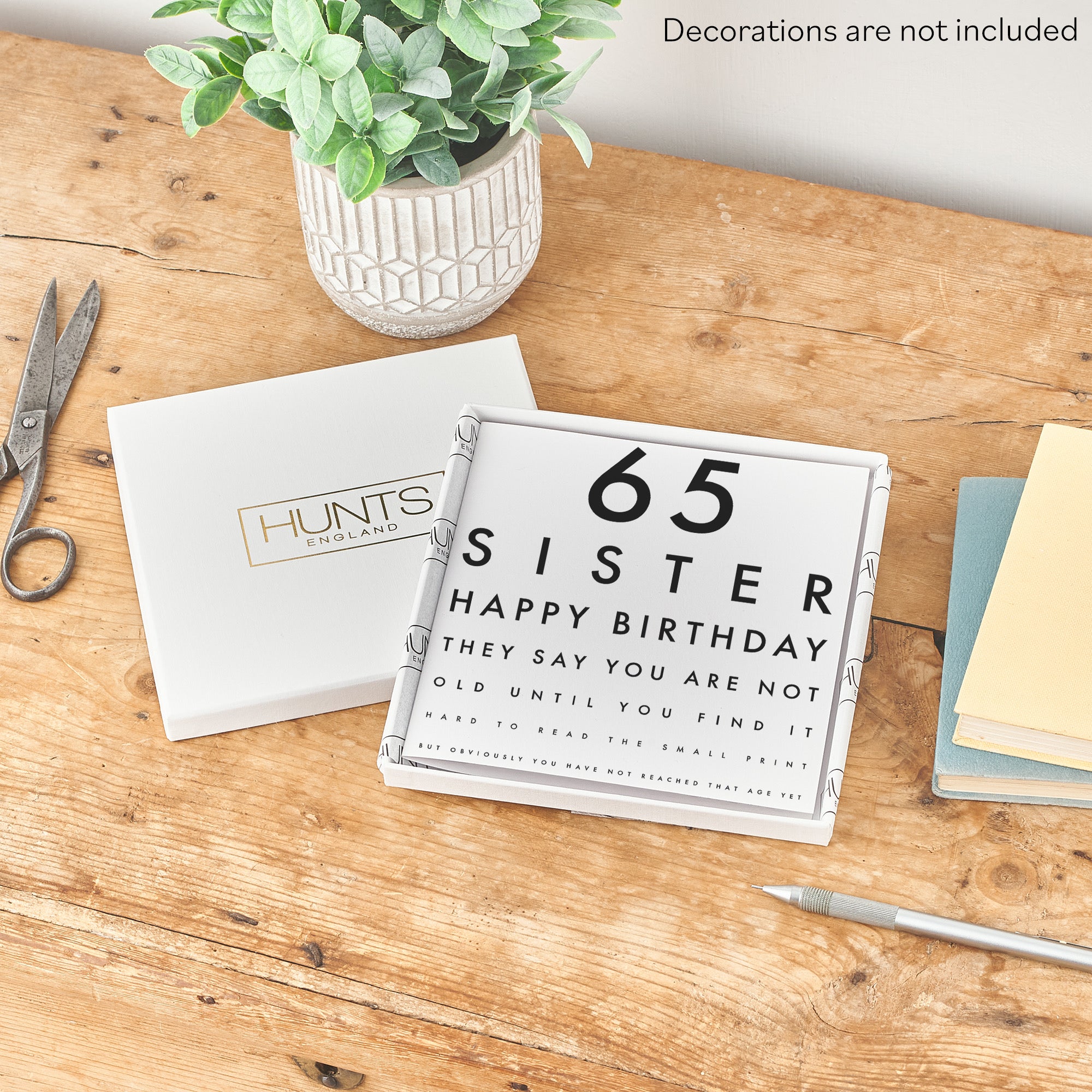 Boxed 65th Sister Eye Sight Joke Birthday Card Letters - Default Title (B0D5RK31NM)