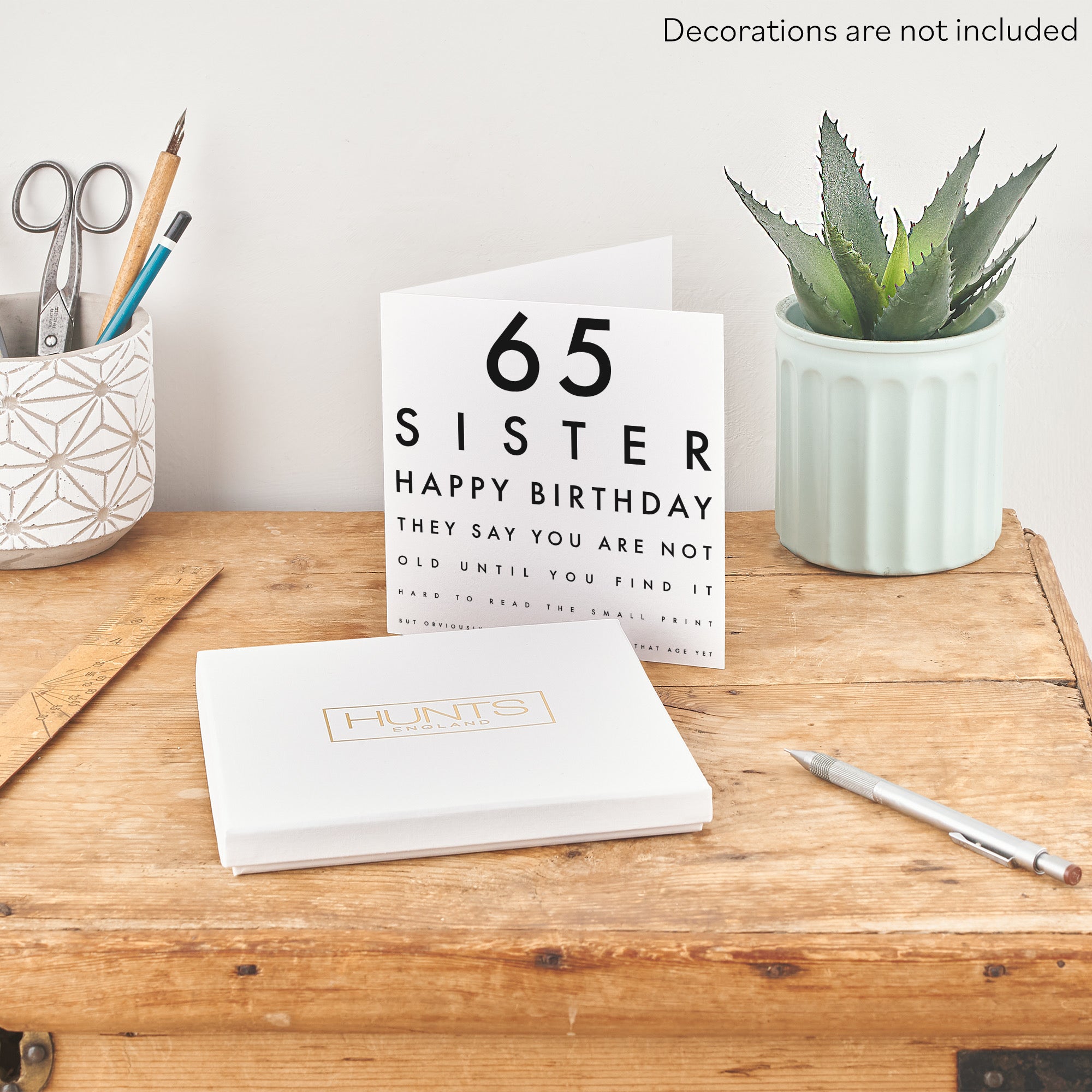 Boxed 65th Sister Eye Sight Joke Birthday Card Letters - Default Title (B0D5RK31NM)