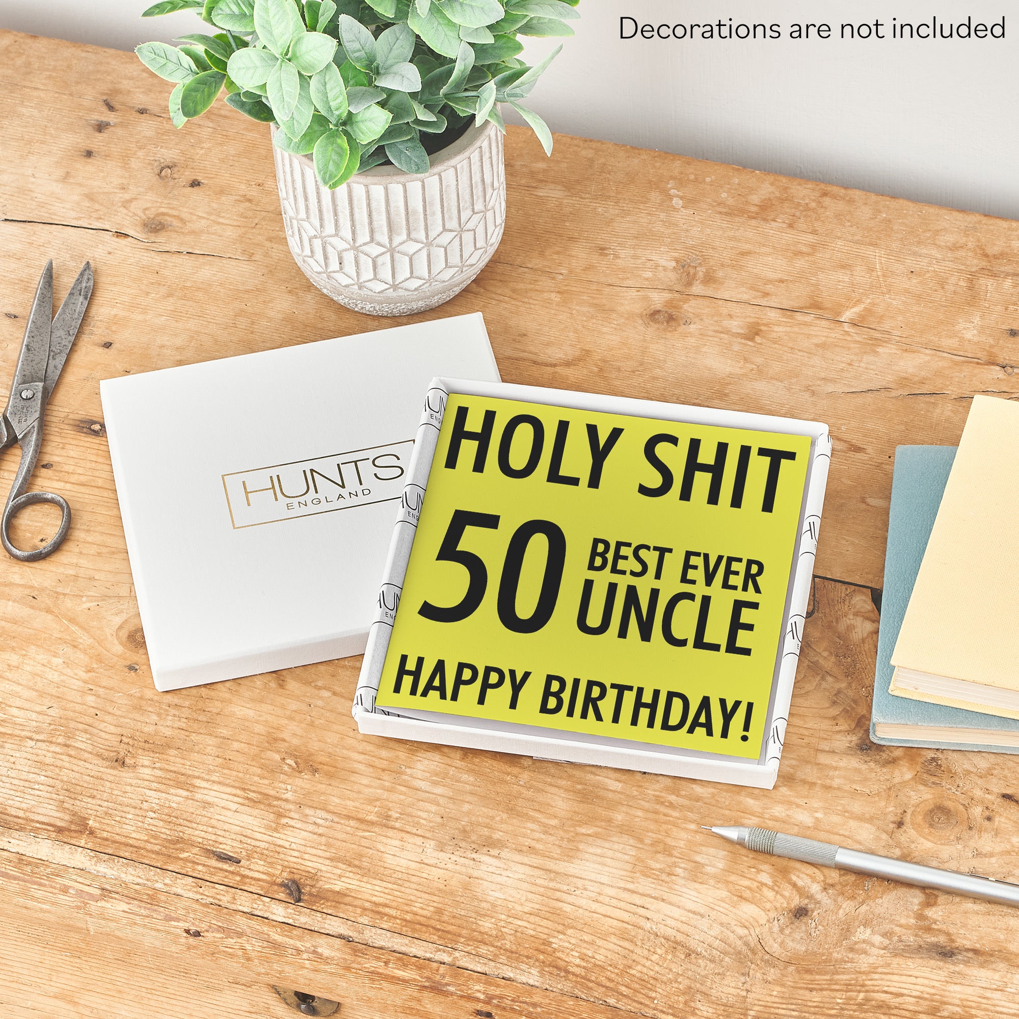 Boxed 50th Uncle Birthday Card Holy Shit - Default Title (B0D5RK31Q6)