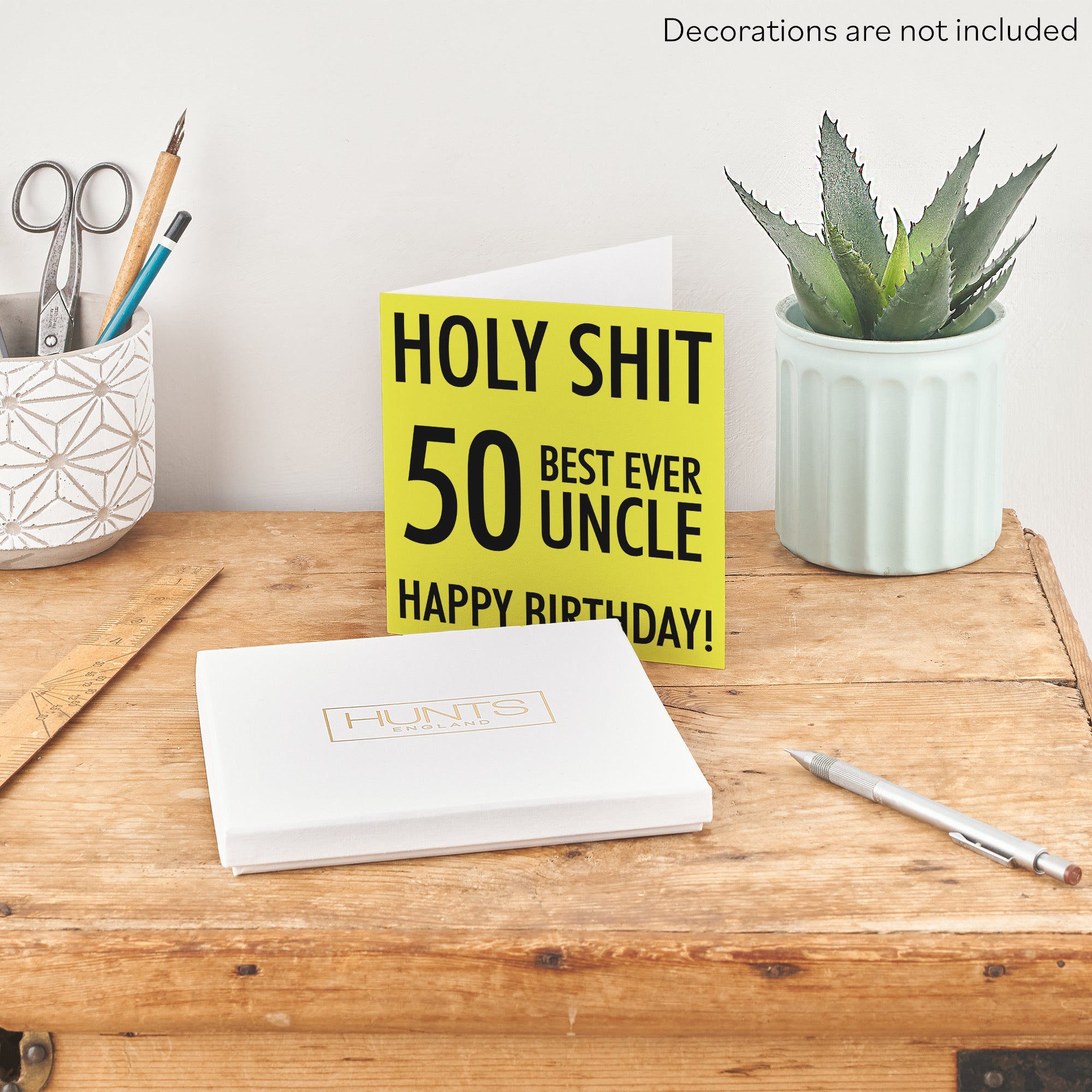 Boxed 50th Uncle Birthday Card Holy Shit - Default Title (B0D5RK31Q6)