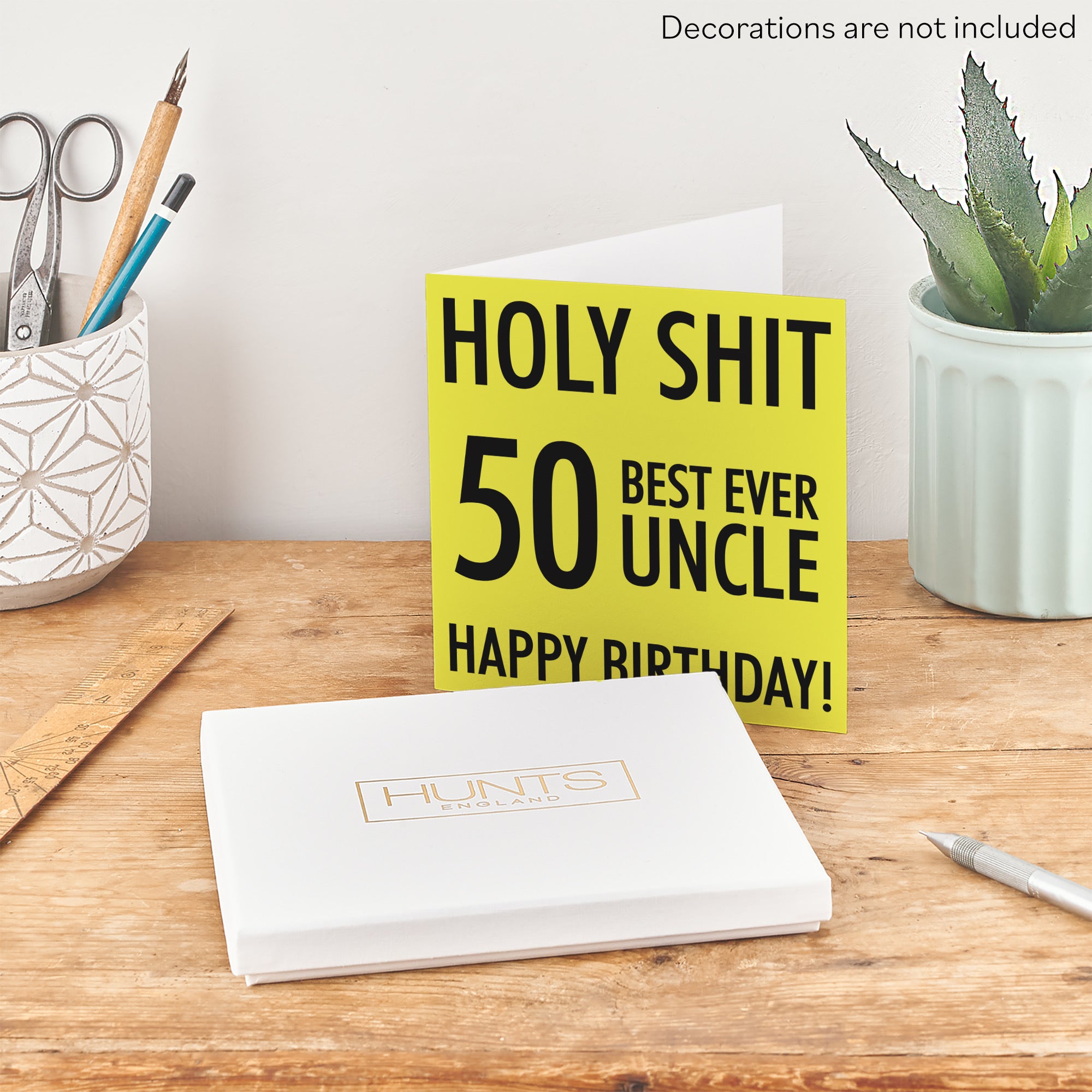 Boxed 50th Uncle Birthday Card Holy Shit - Default Title (B0D5RK31Q6)