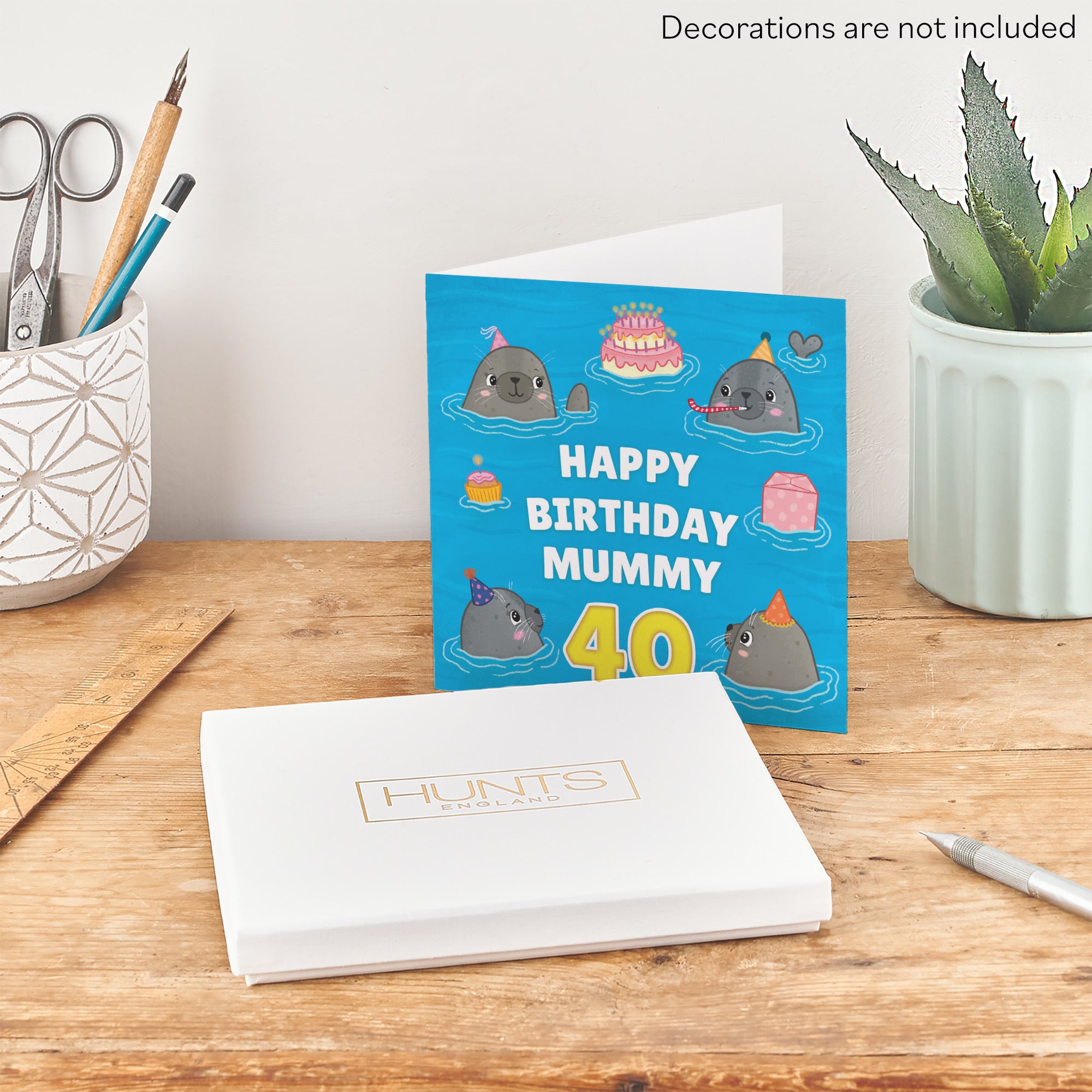 Boxed 40th Mummy Cute Seals Birthday Card Ocean - Default Title (B0D5RK591L)