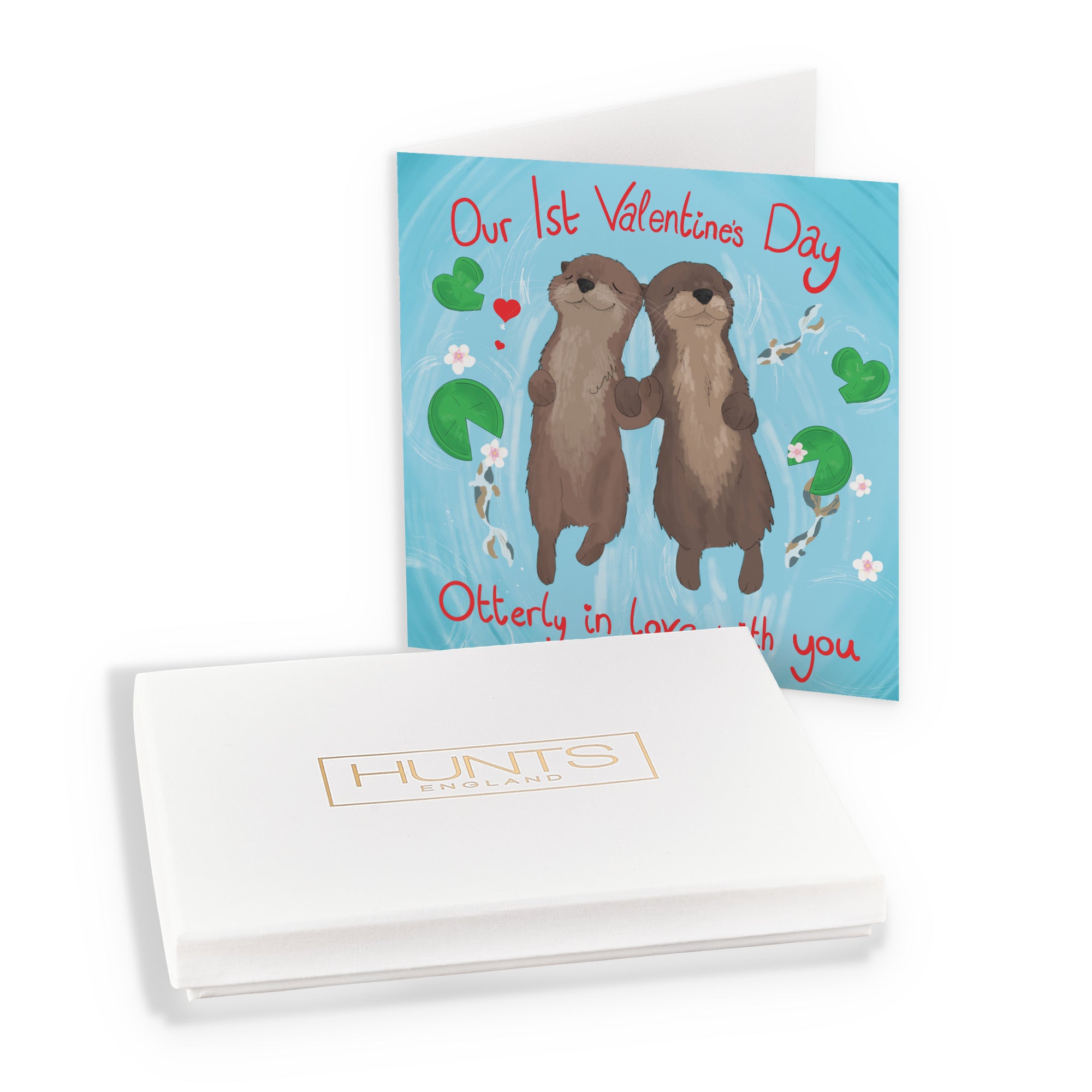 Boxed Otters 1st Valentine's Day Card Cute Animals - Default Title (B0D5RK7R52)