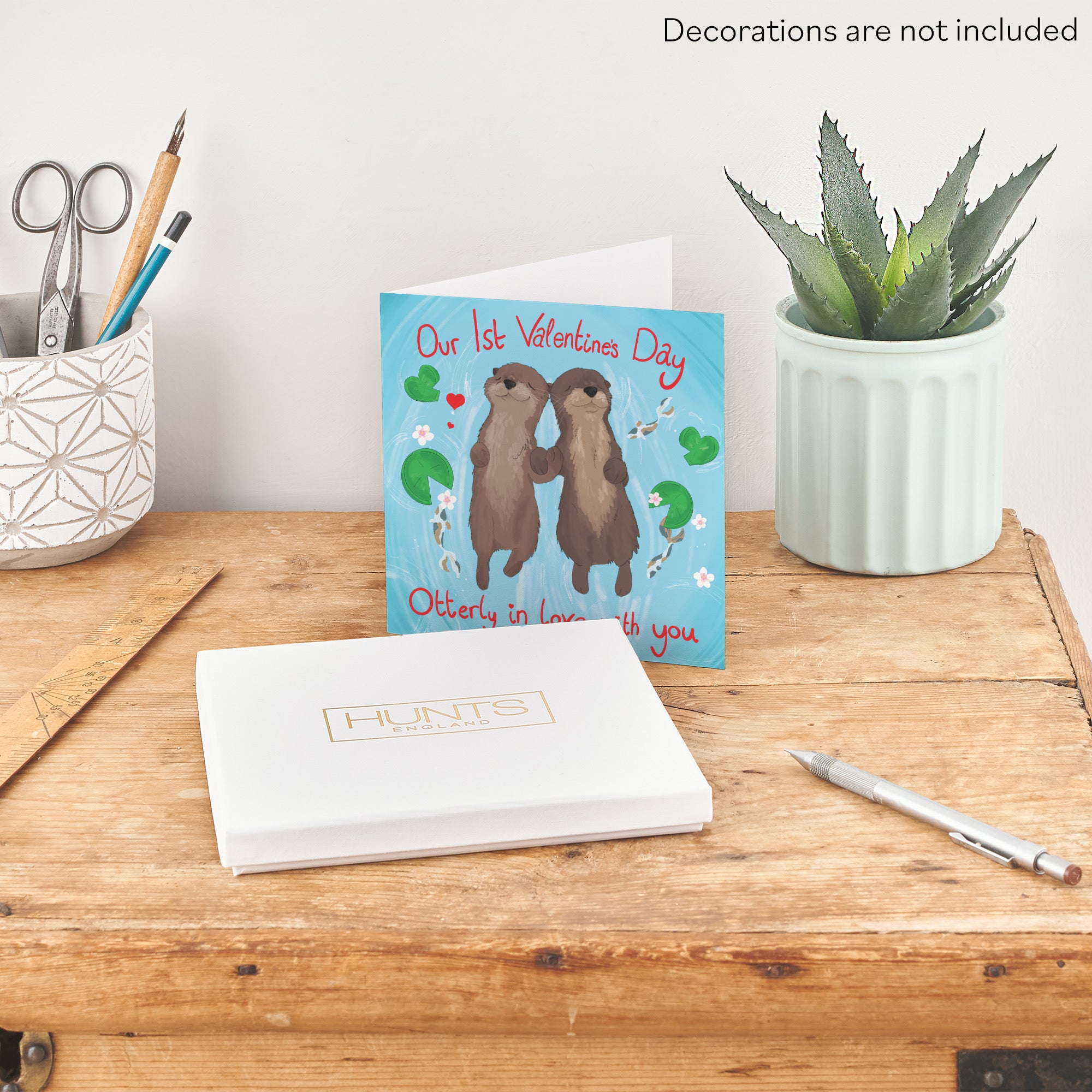 Boxed Otters 1st Valentine's Day Card Cute Animals - Default Title (B0D5RK7R52)