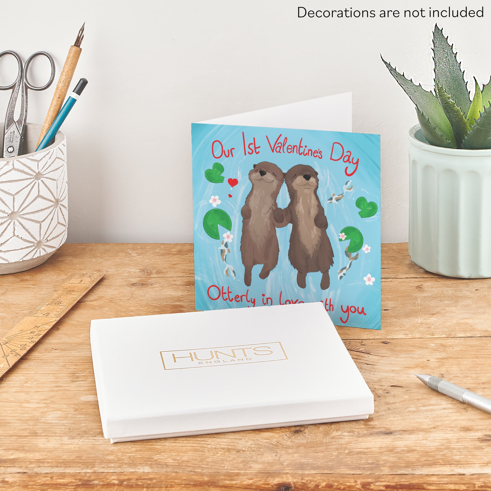 Boxed Otters 1st Valentine's Day Card Cute Animals - Default Title (B0D5RK7R52)