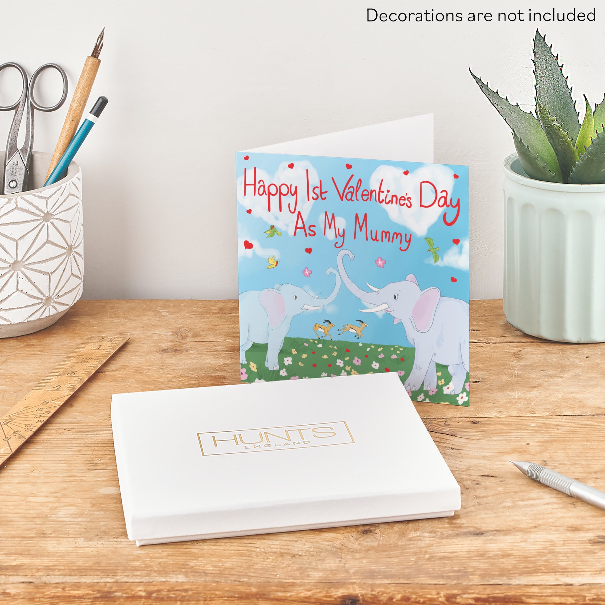 Boxed Mummy 1st Valentine's Day Elephants Card Cute Animals - Default Title (B0D5RK7R54)