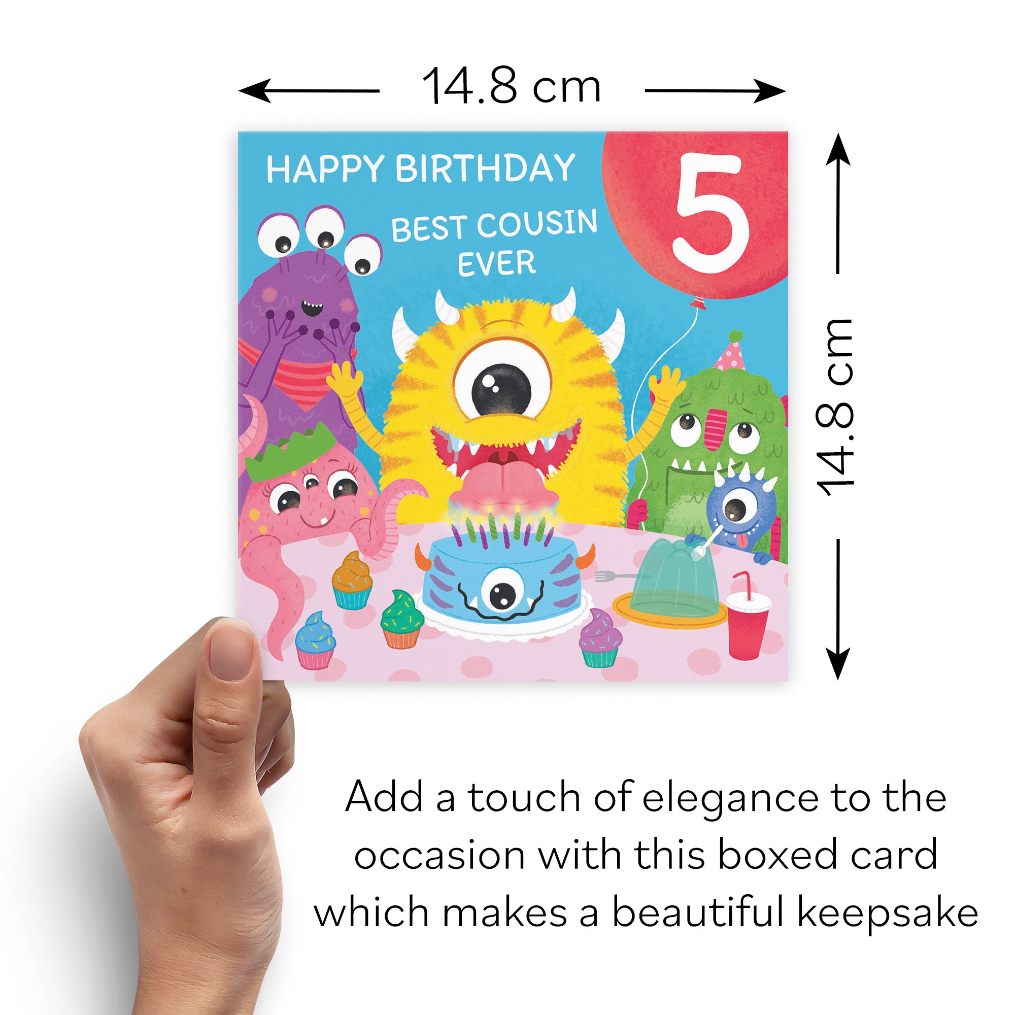 Boxed 5th Cousin Birthday Card Monsters Party Imagination - Default Title (B0D5RKBG9N)