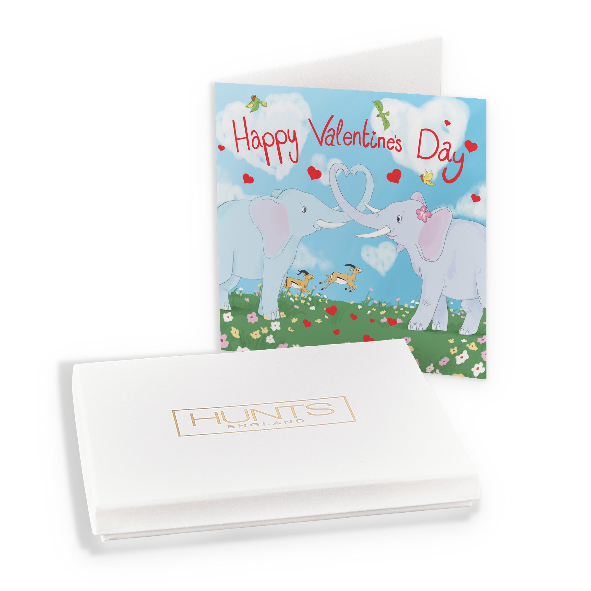 Boxed Elephant Valentine's Day Card Cute Animals - Default Title (B0D5RKDZ1Z)