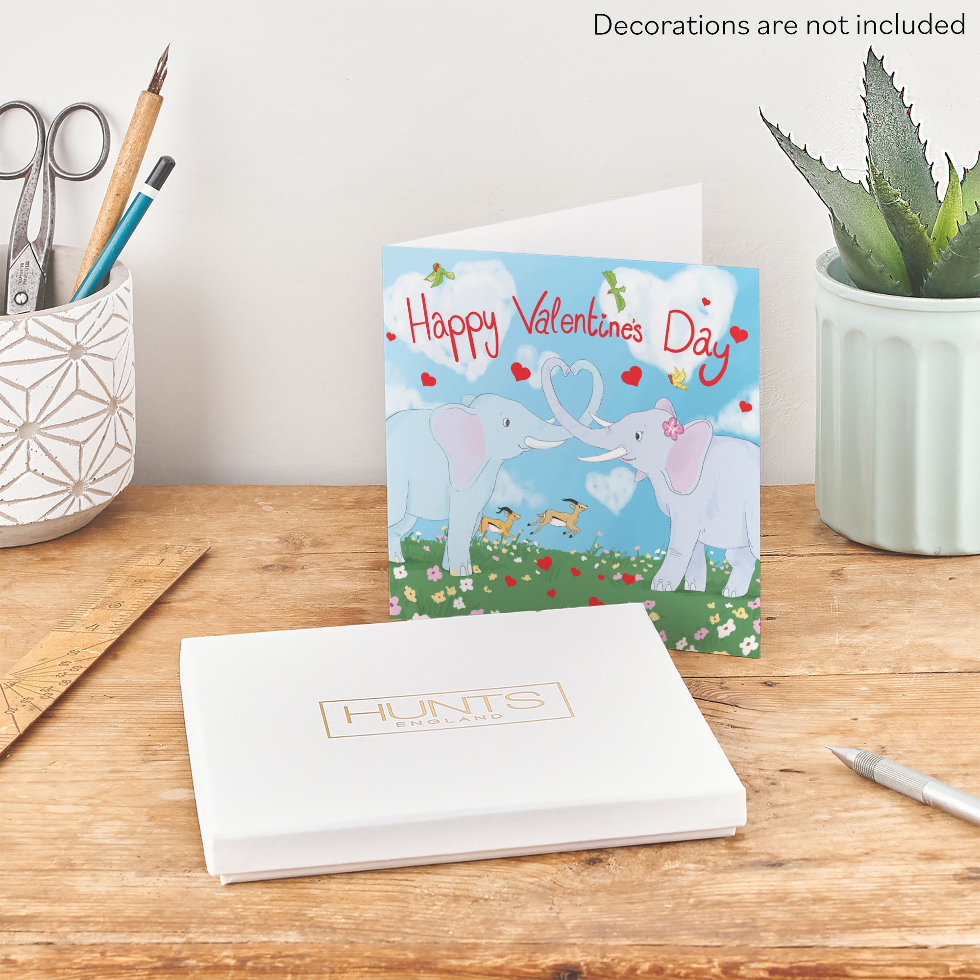 Boxed Elephant Valentine's Day Card Cute Animals - Default Title (B0D5RKDZ1Z)