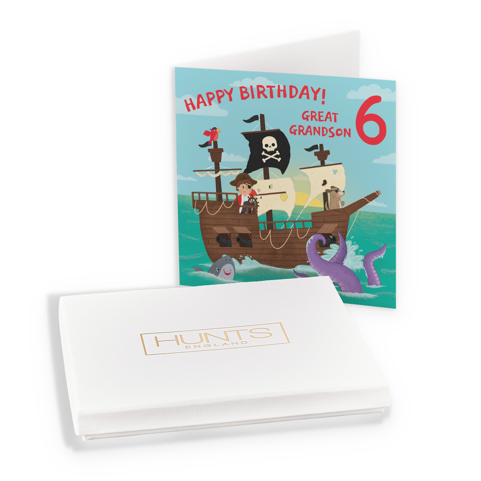 Boxed 6th Great Grandson Pirate Ship Birthday Card Imagination - Default Title (B0D5RKKTF5)