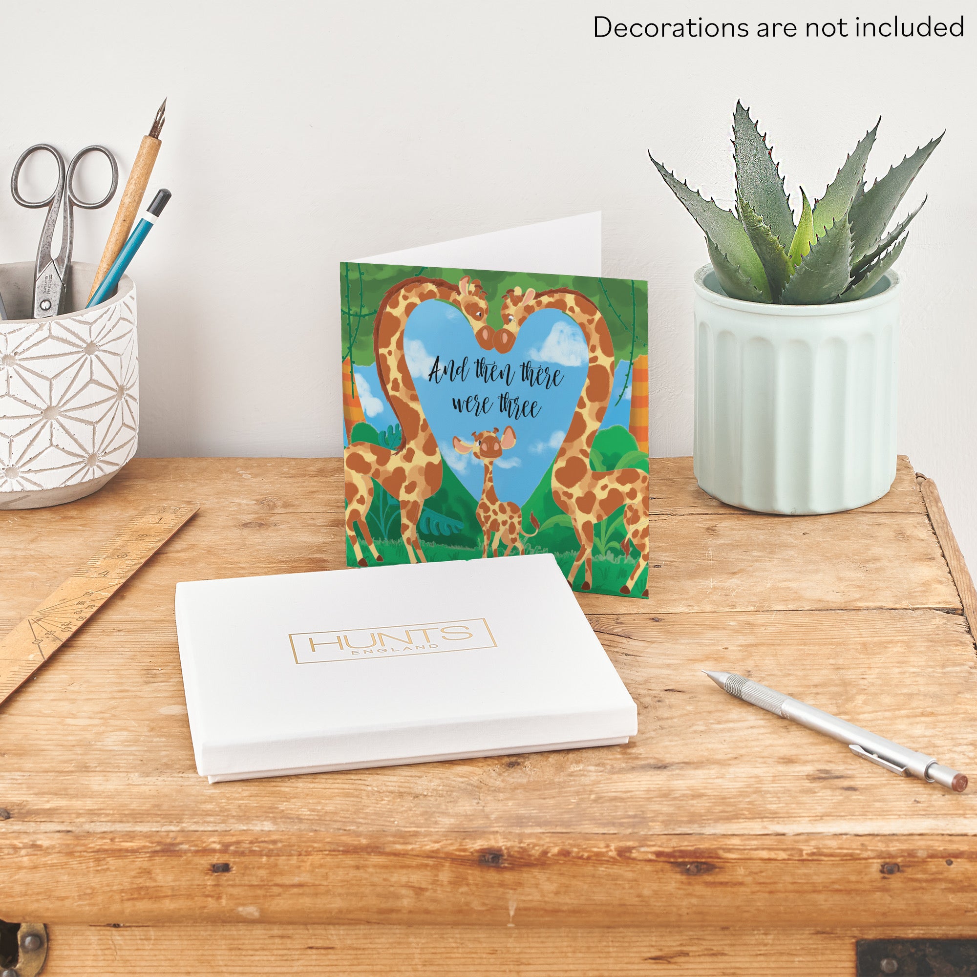 Boxed And Then There Were Three New Baby Card Cute Giraffes Jungle - Default Title (B0D5RKSX28)