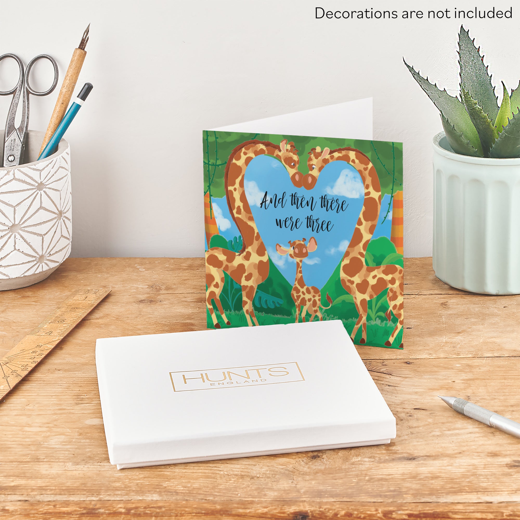 Boxed And Then There Were Three New Baby Card Cute Giraffes Jungle - Default Title (B0D5RKSX28)